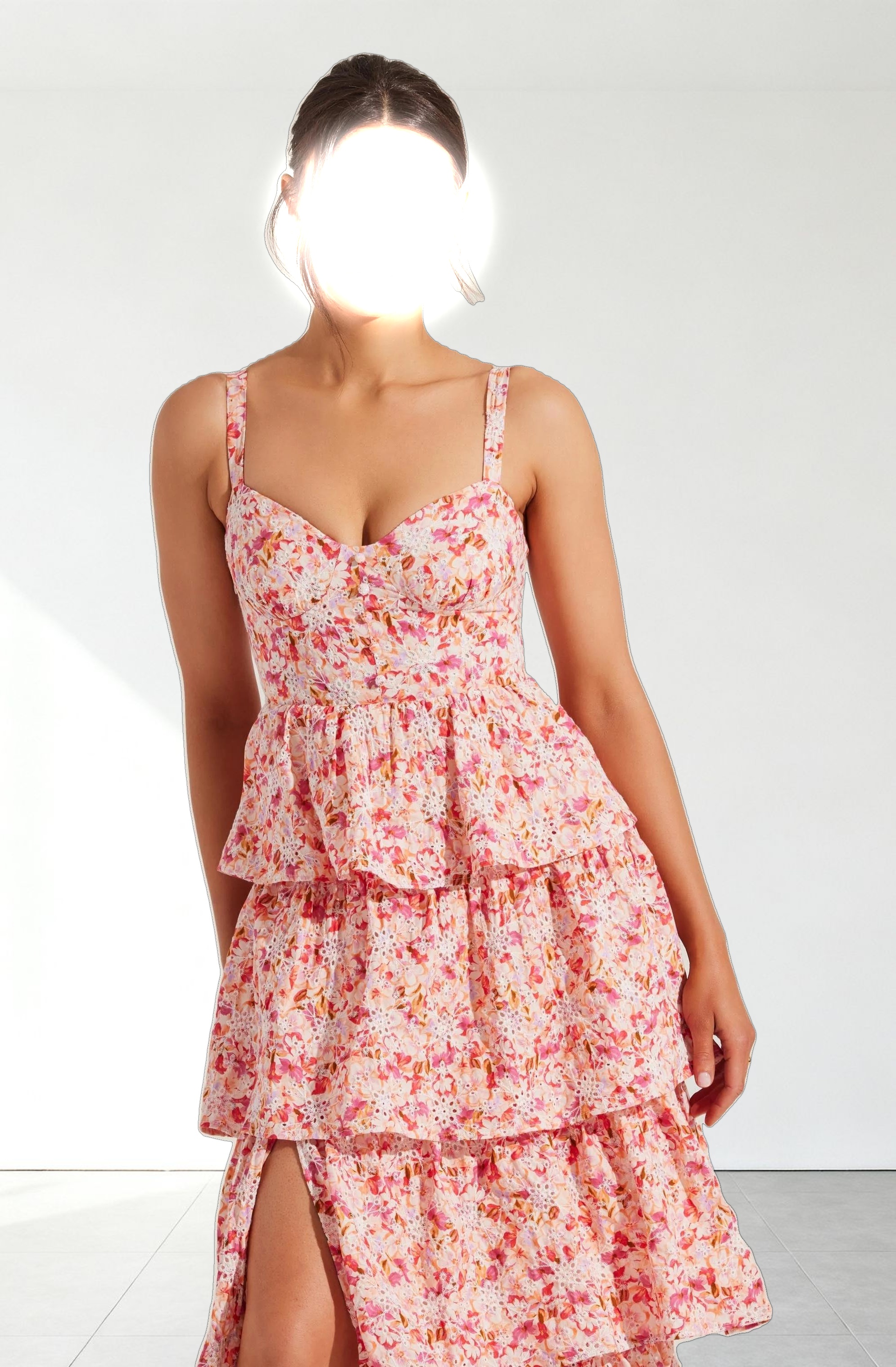 Midsummer Eyelet Tiered Maxi Dress