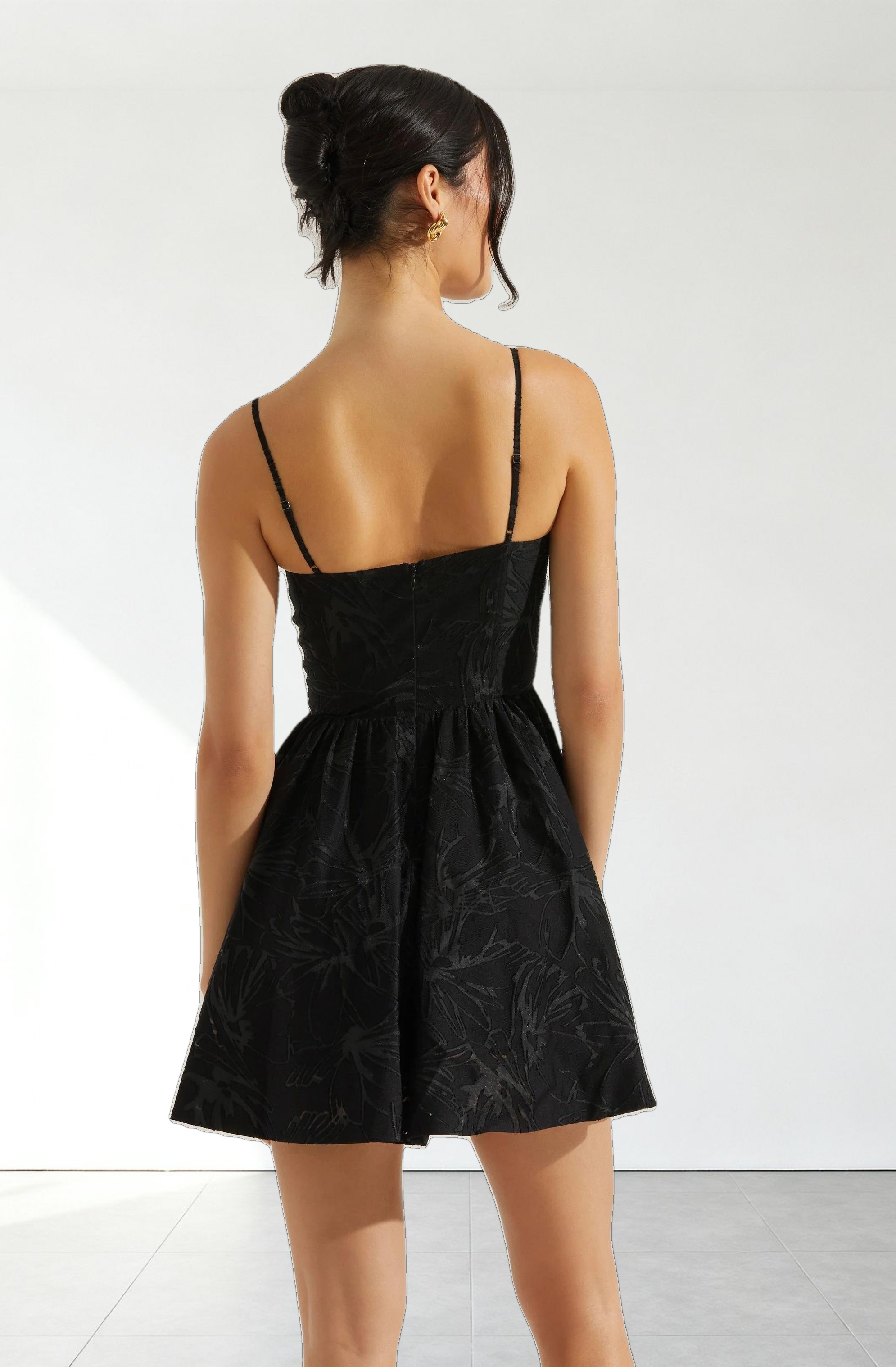 Linelly Jacquard Bustier Skater Dress