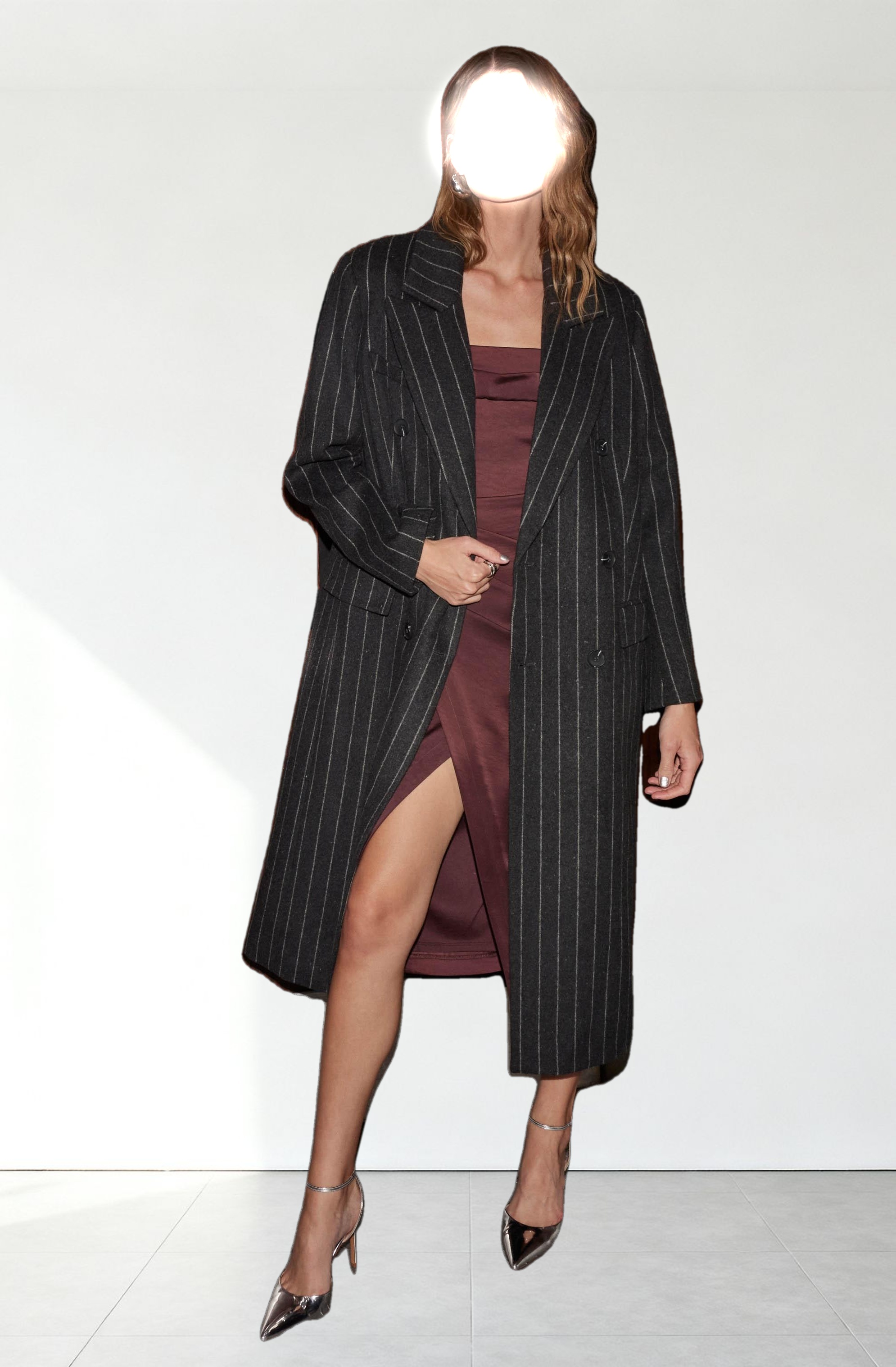 Morana Pinstripe Tailored Coat