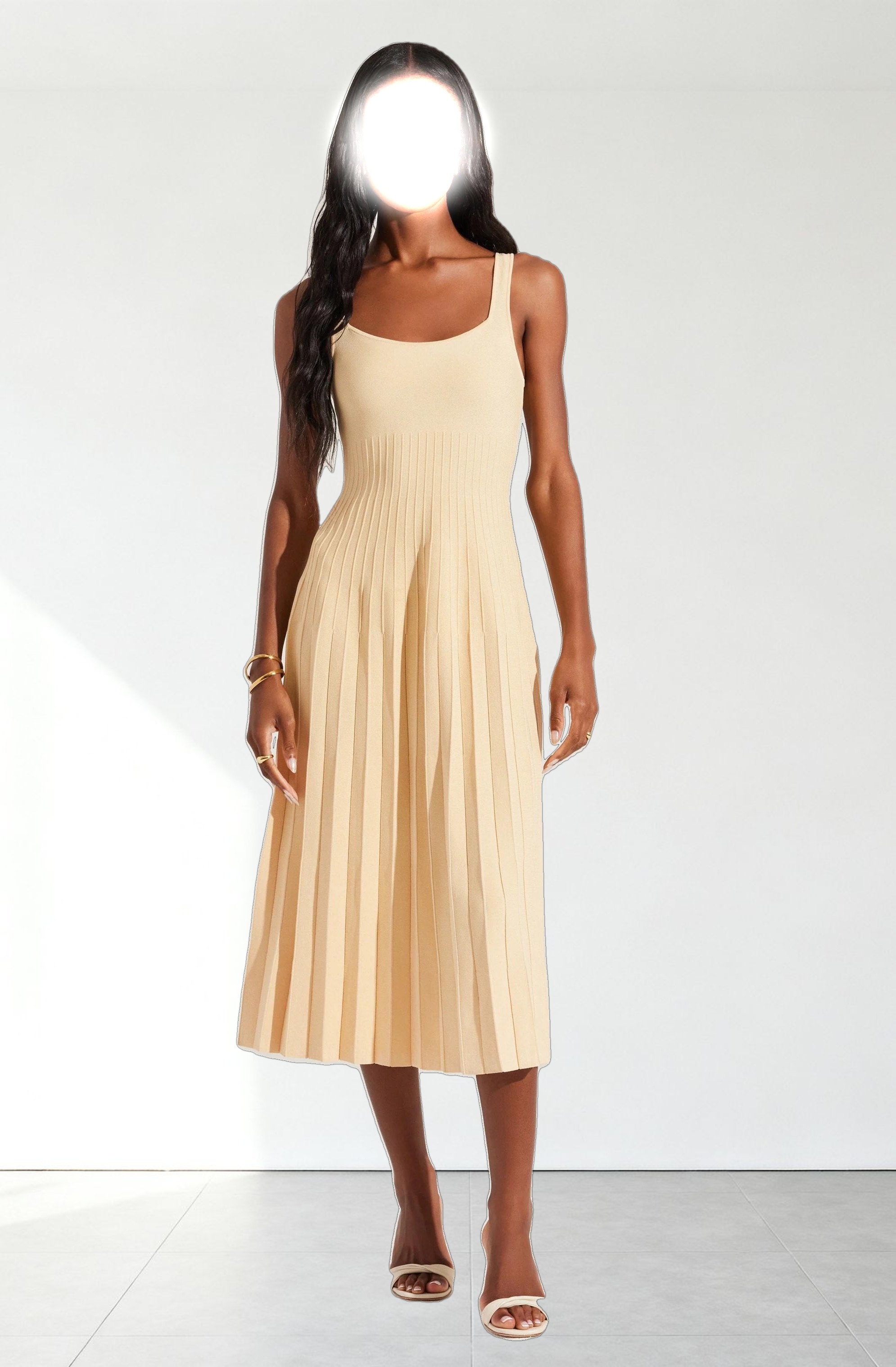 Aylin Pleated Midi Sweater Dress