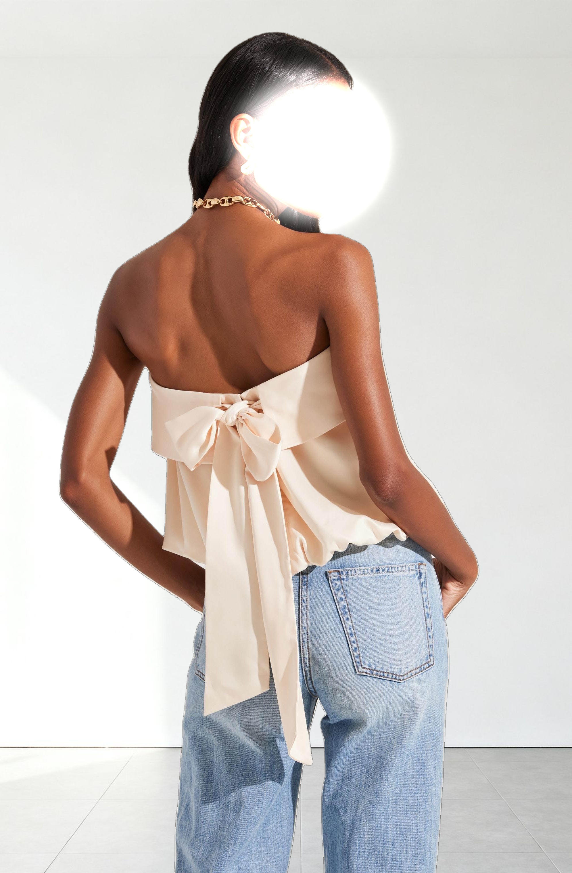Khloe Strapless Bow Back Top