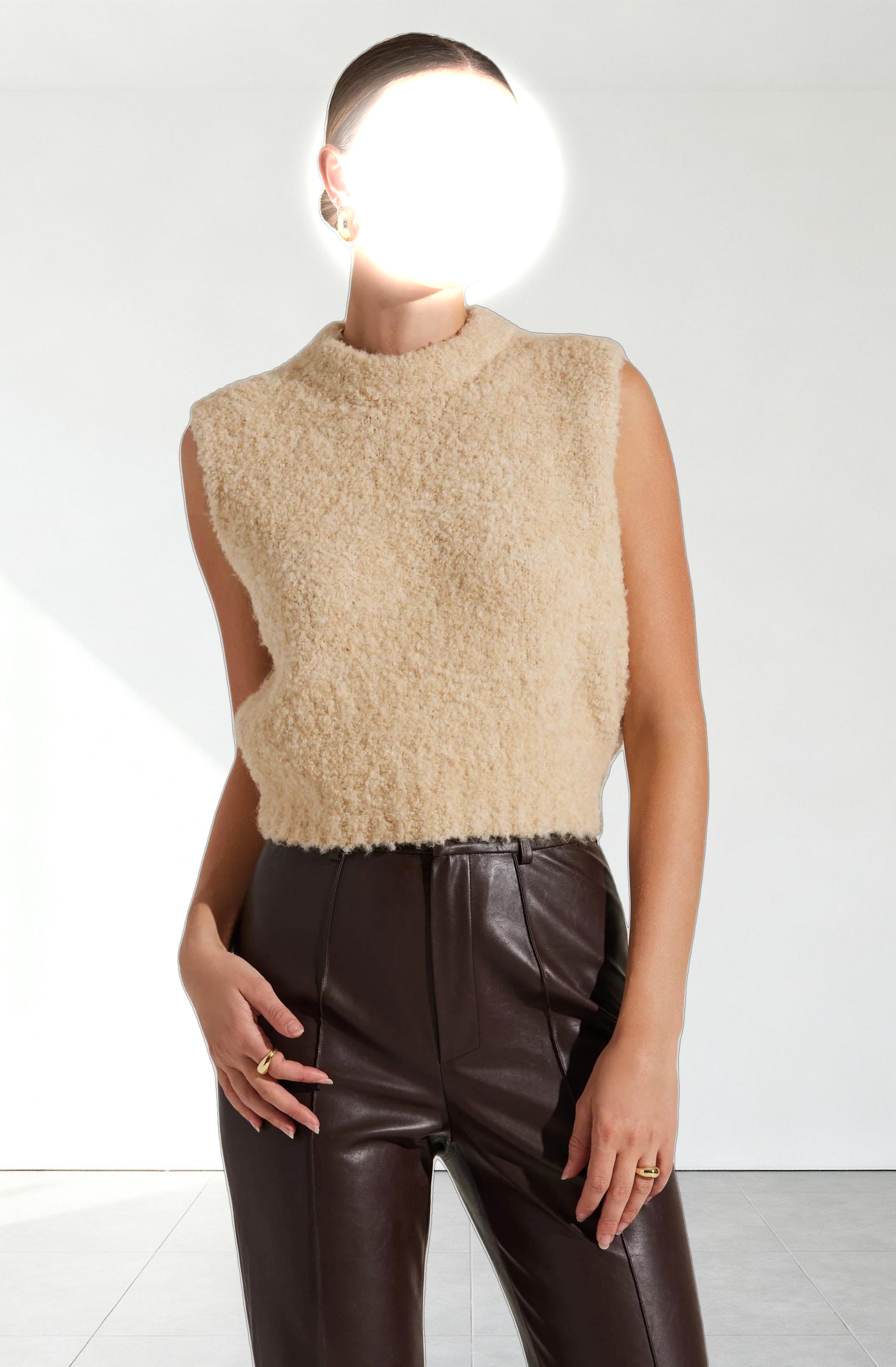 Edlyn Boucle Mock Neck Sweater