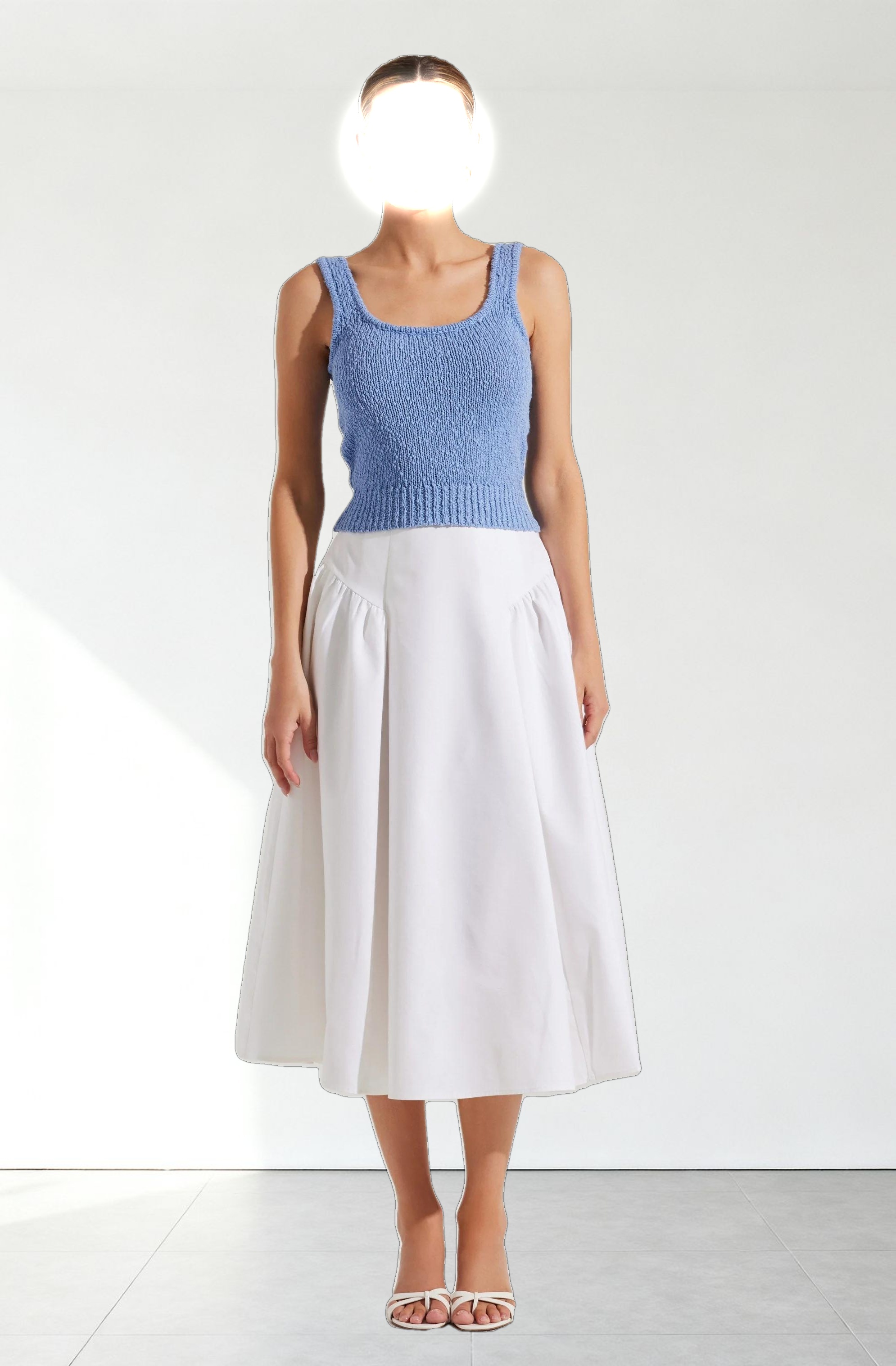 Laila Ruched Detail Midi Skirt