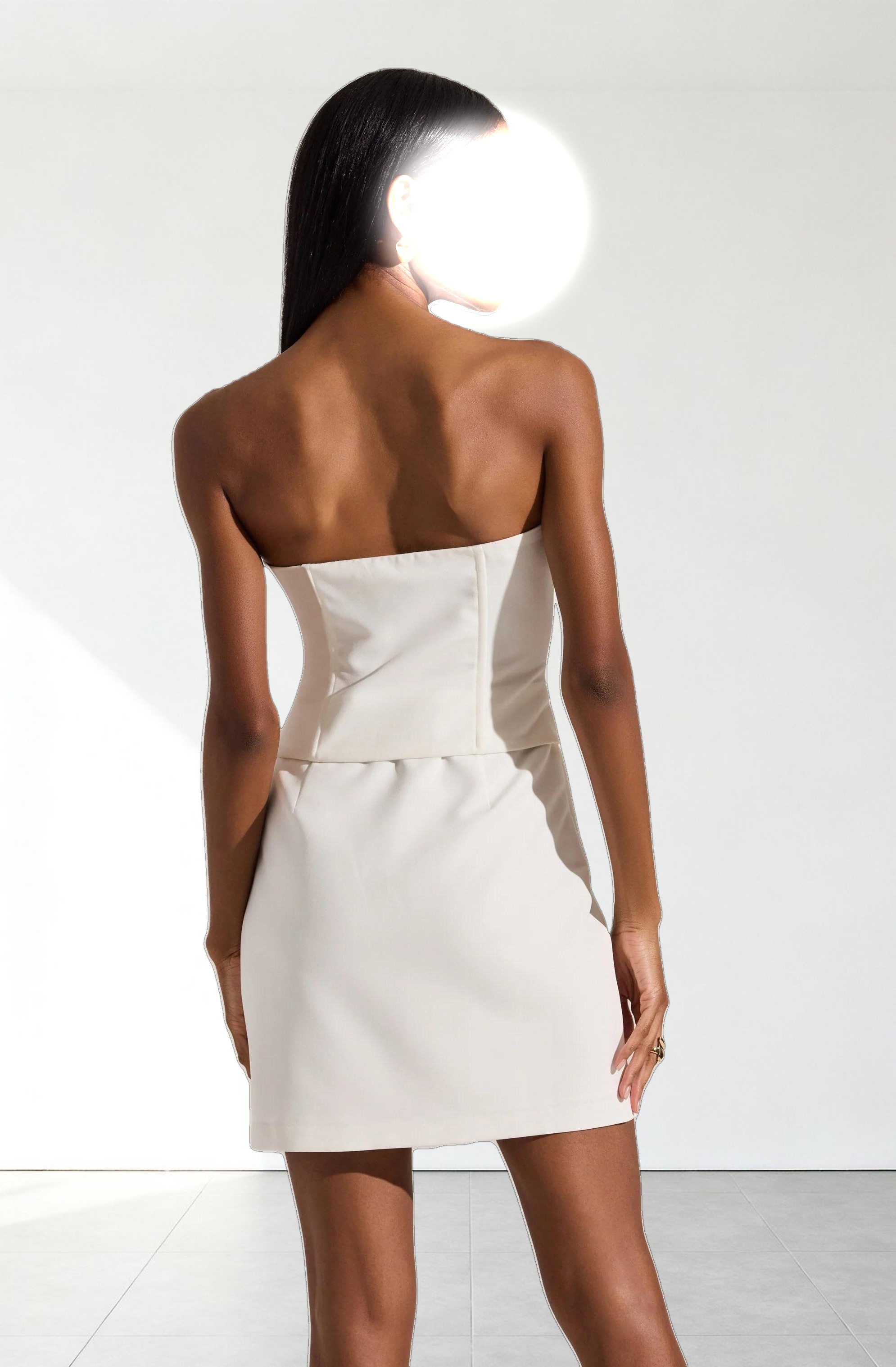 Strapless Layered Bow Mini Dress