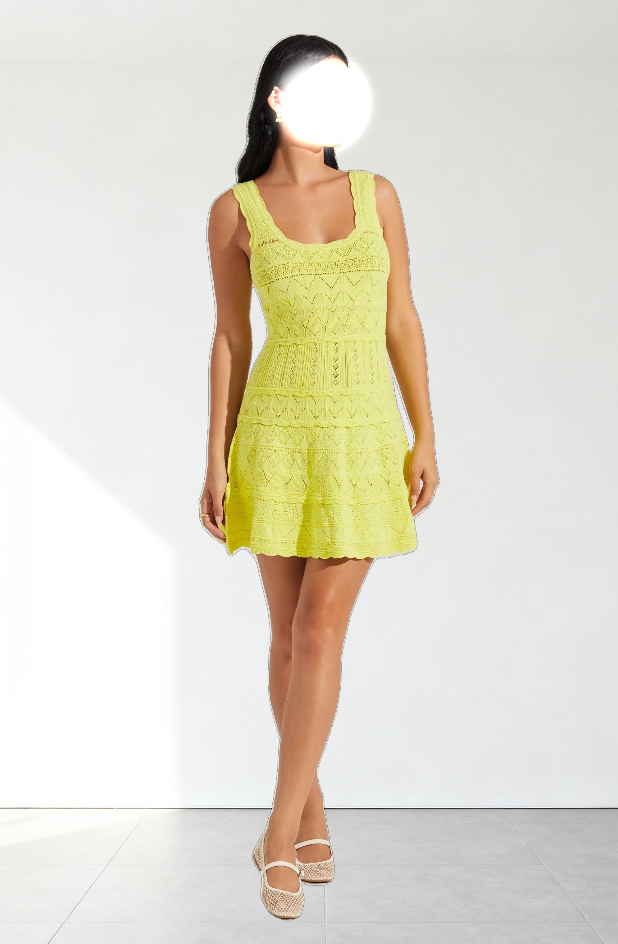 Shereena Pointelle Sweater Mini Dress