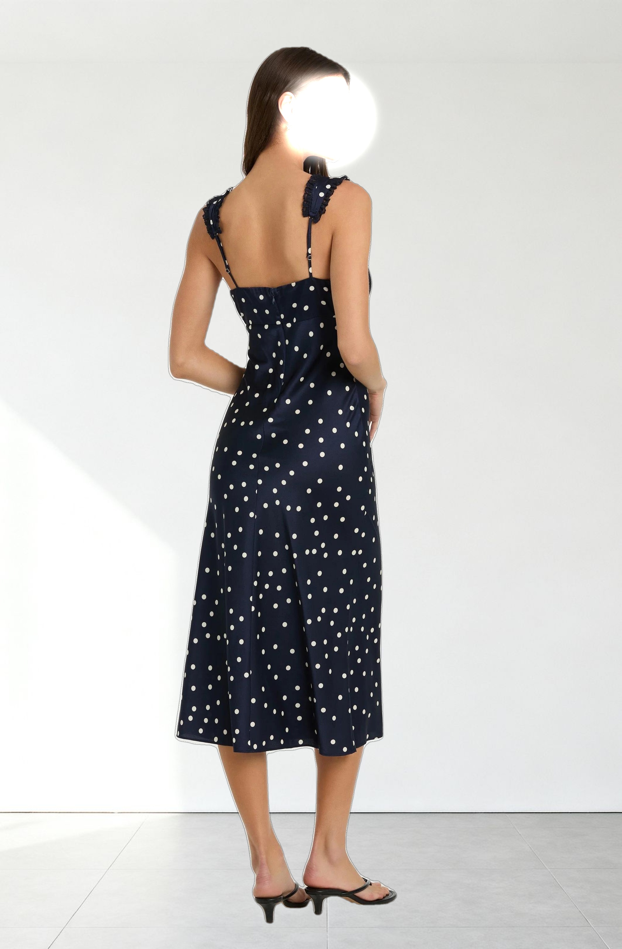 Lace Trim Midi Slip Dress