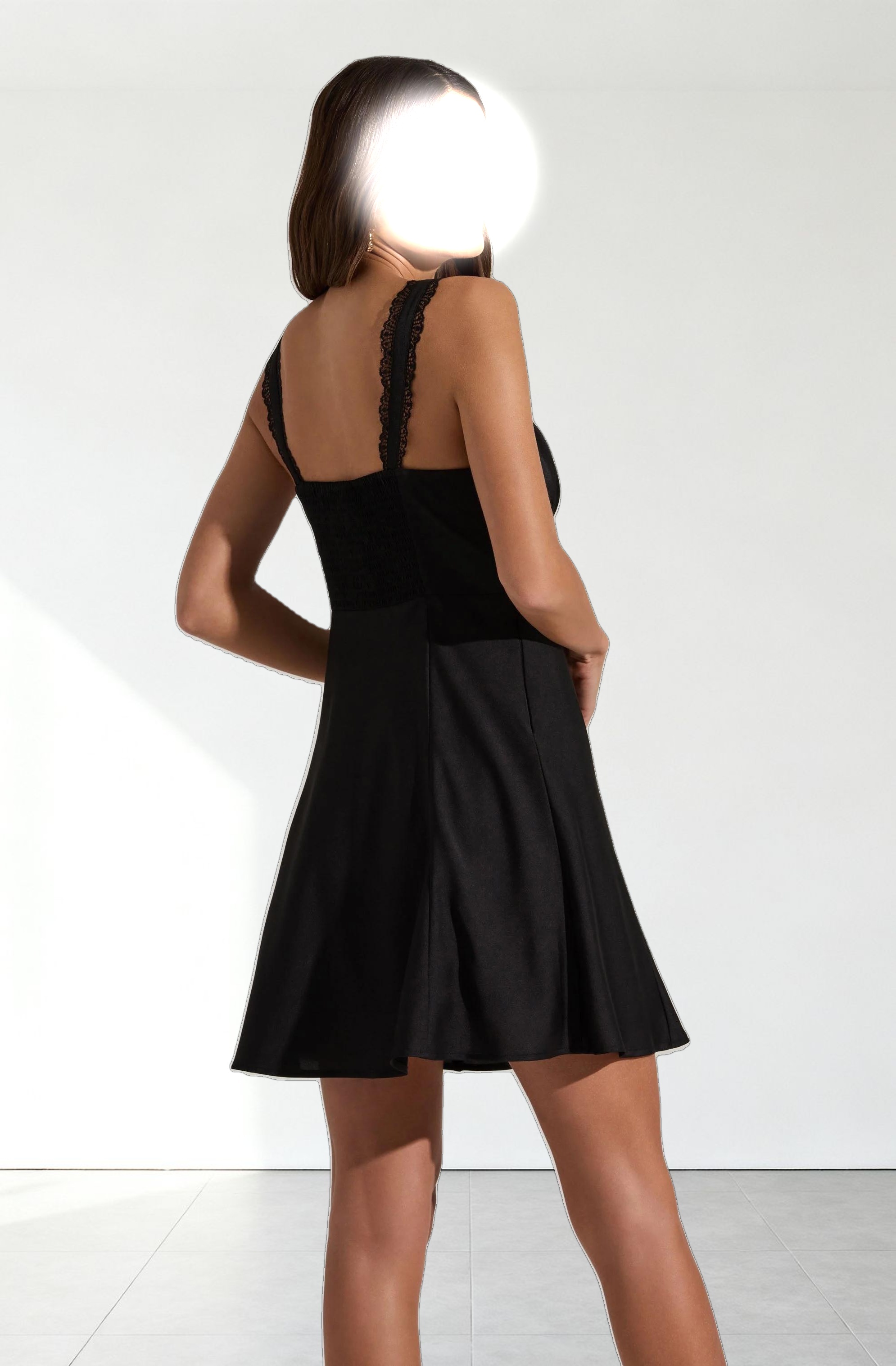 Alva Lace Trim Mini Dress