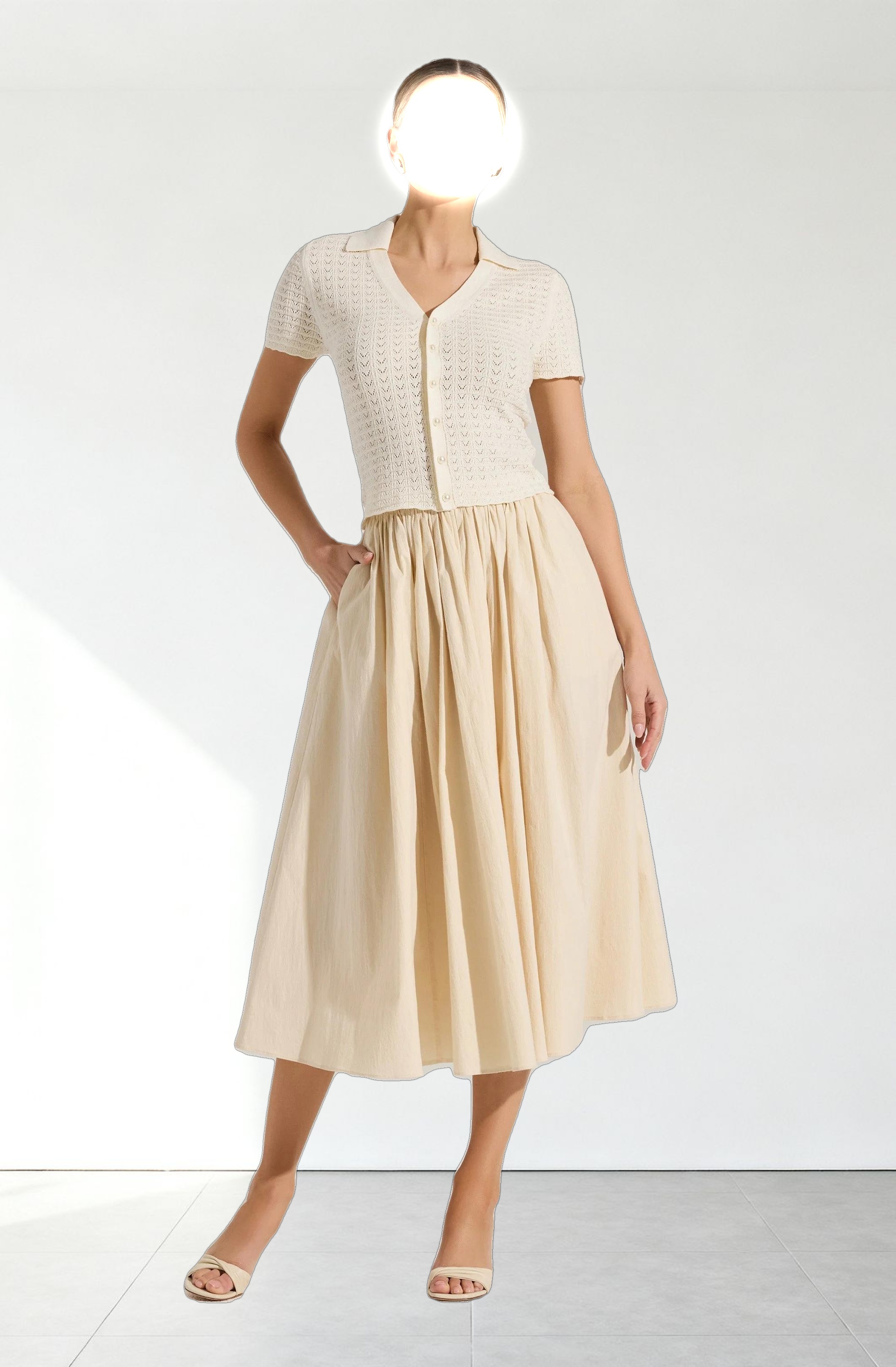 Attwell Pleated Midi Skirt