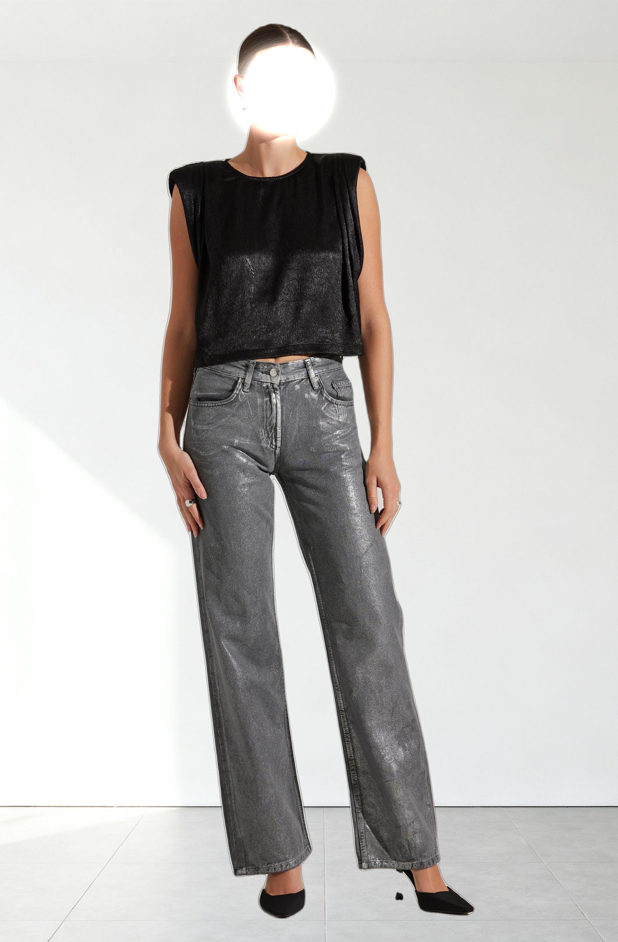 Isola Boxy Shoulder Pad Top