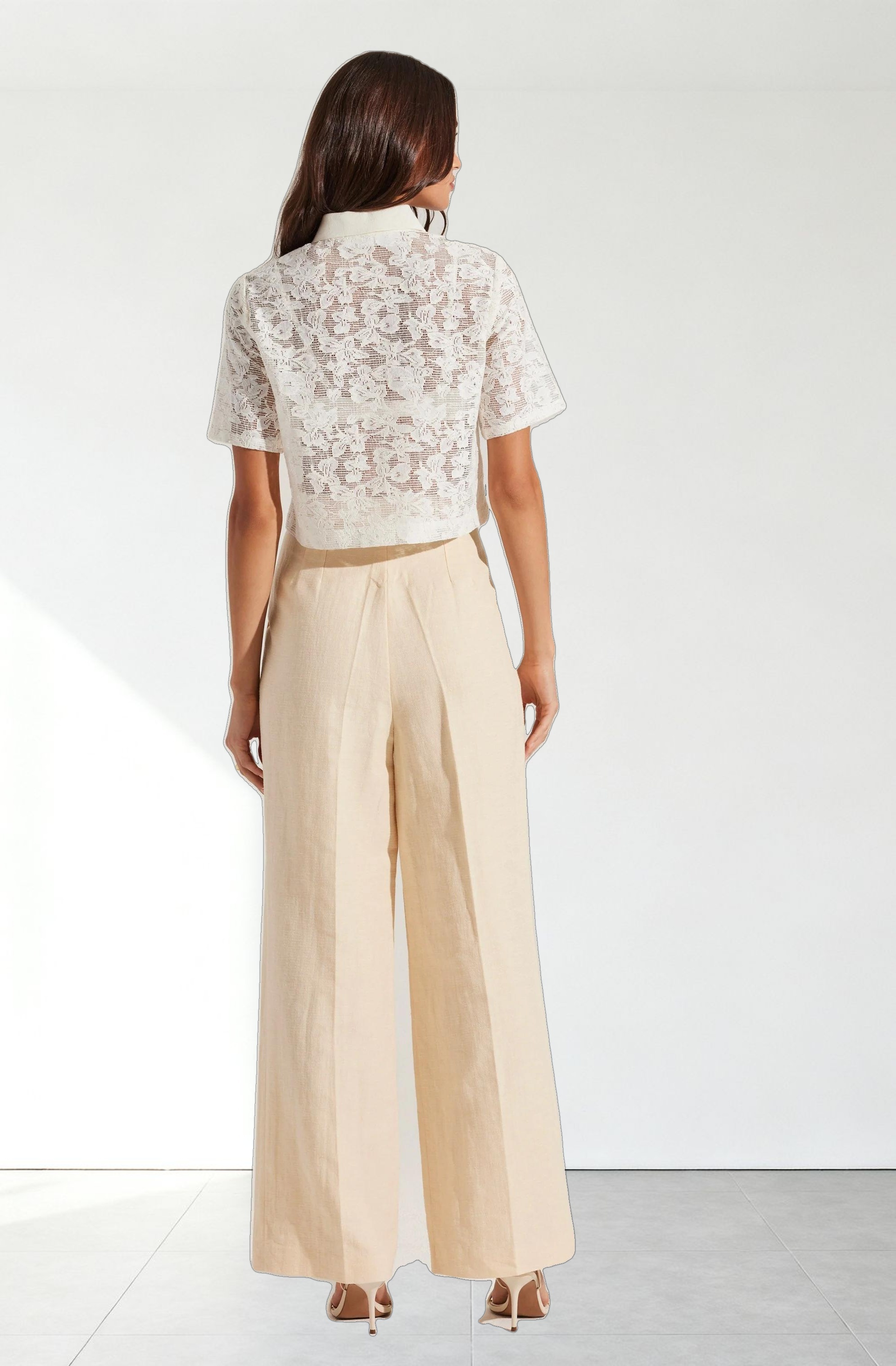 Bryony Linen Blend Pleated Pants