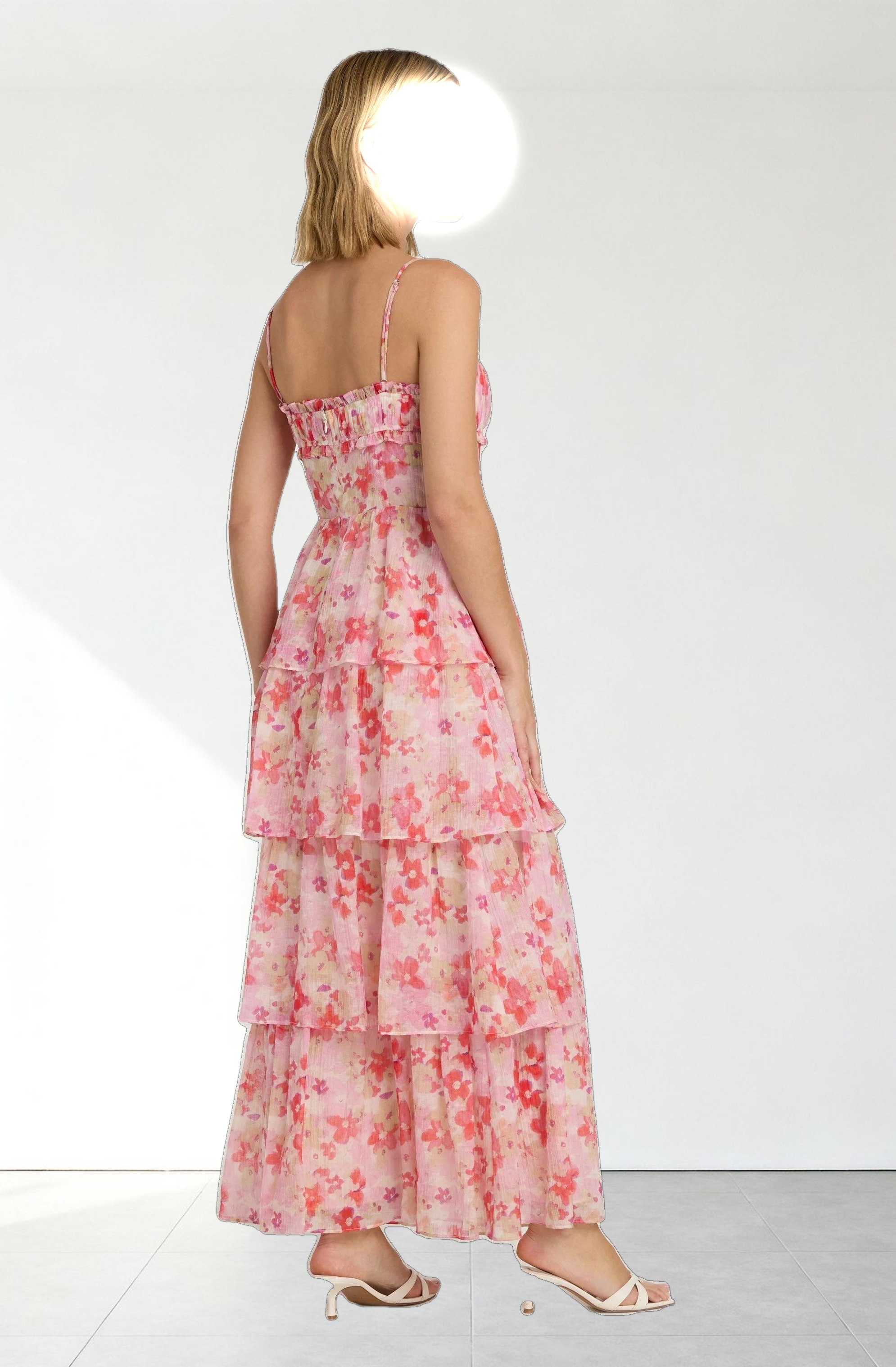 Vonnessa Pleated Tiered Maxi Dress