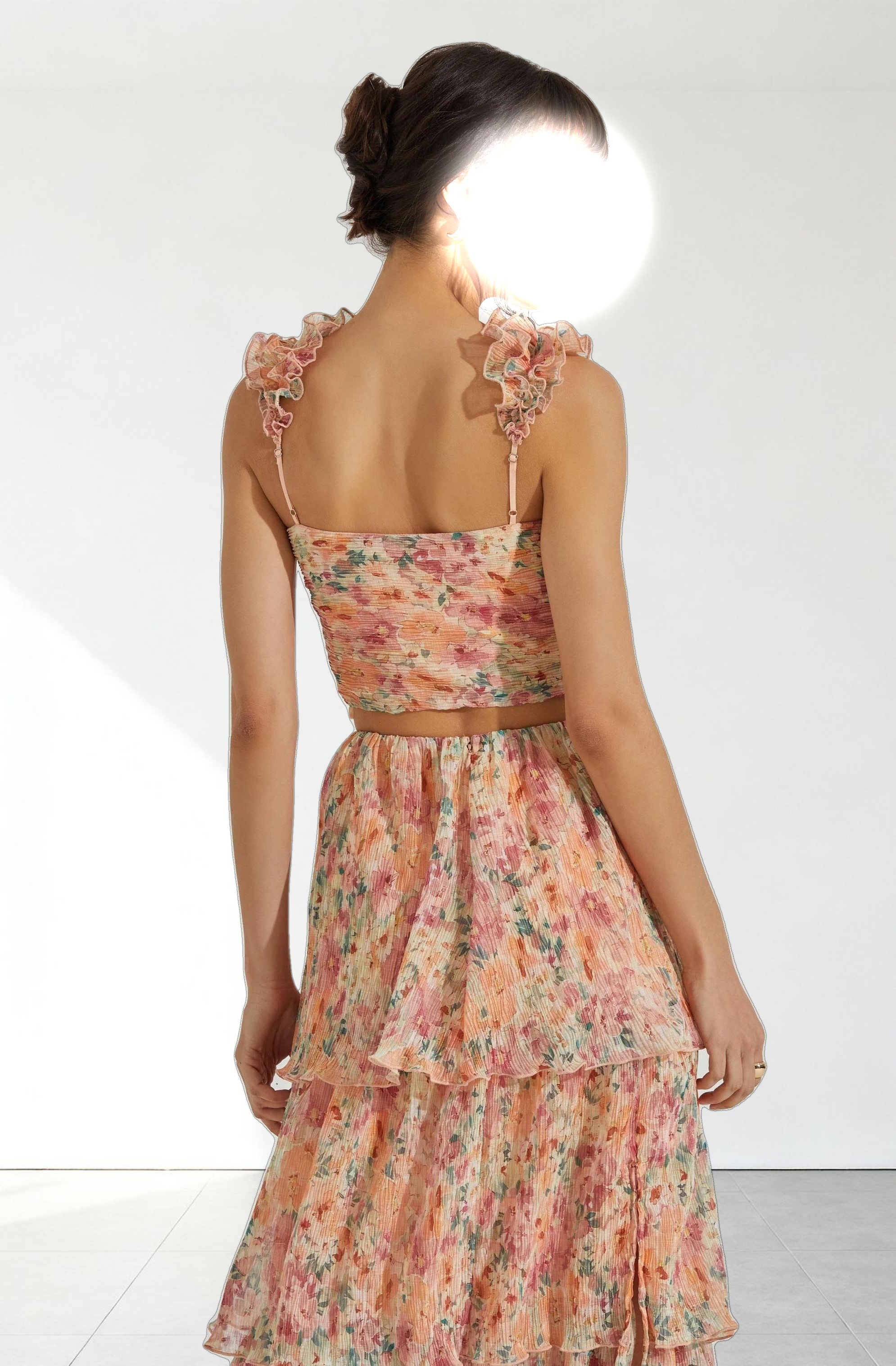 Plisse Cross Bust Top