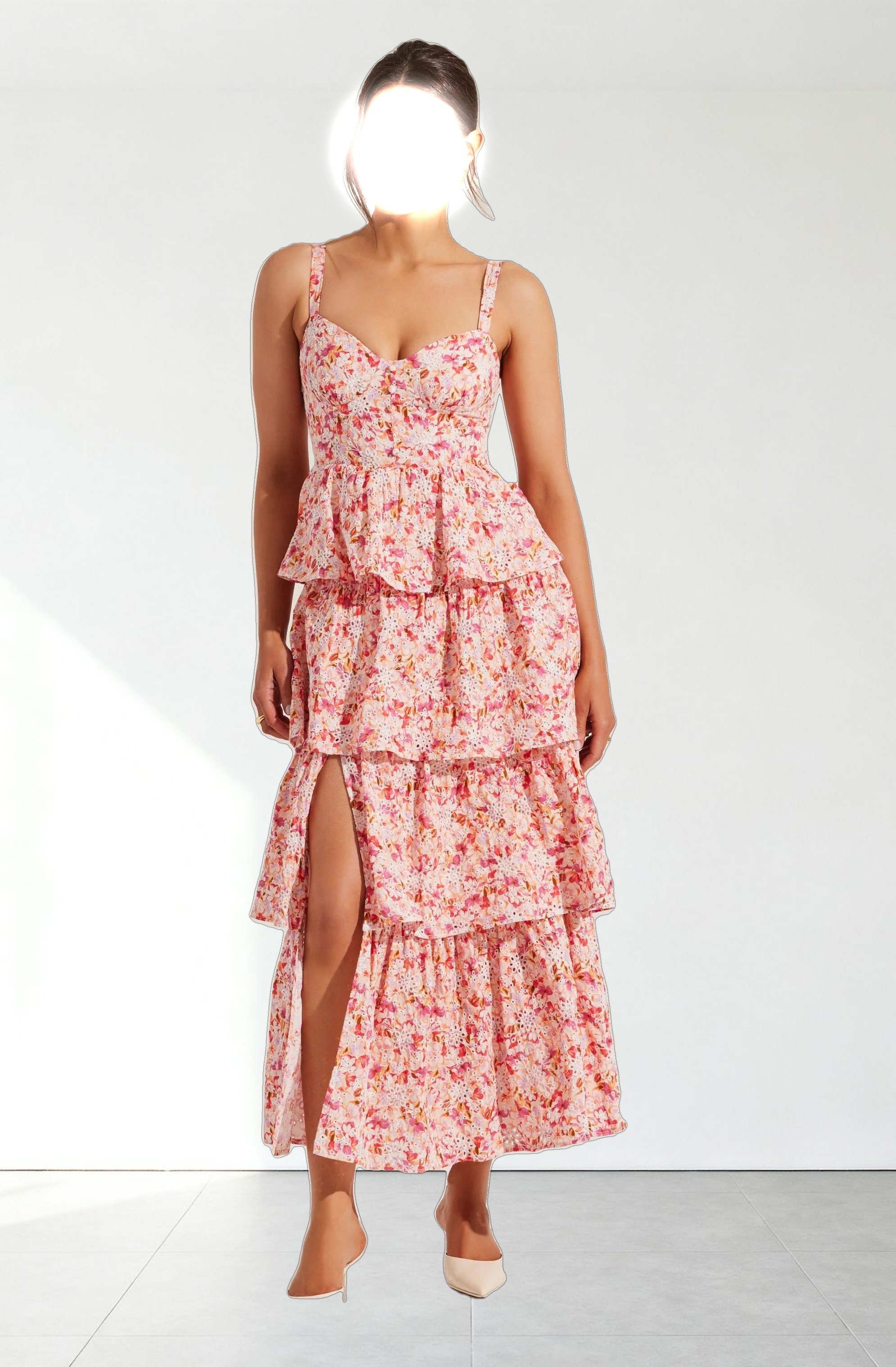 Midsummer Eyelet Tiered Maxi Dress