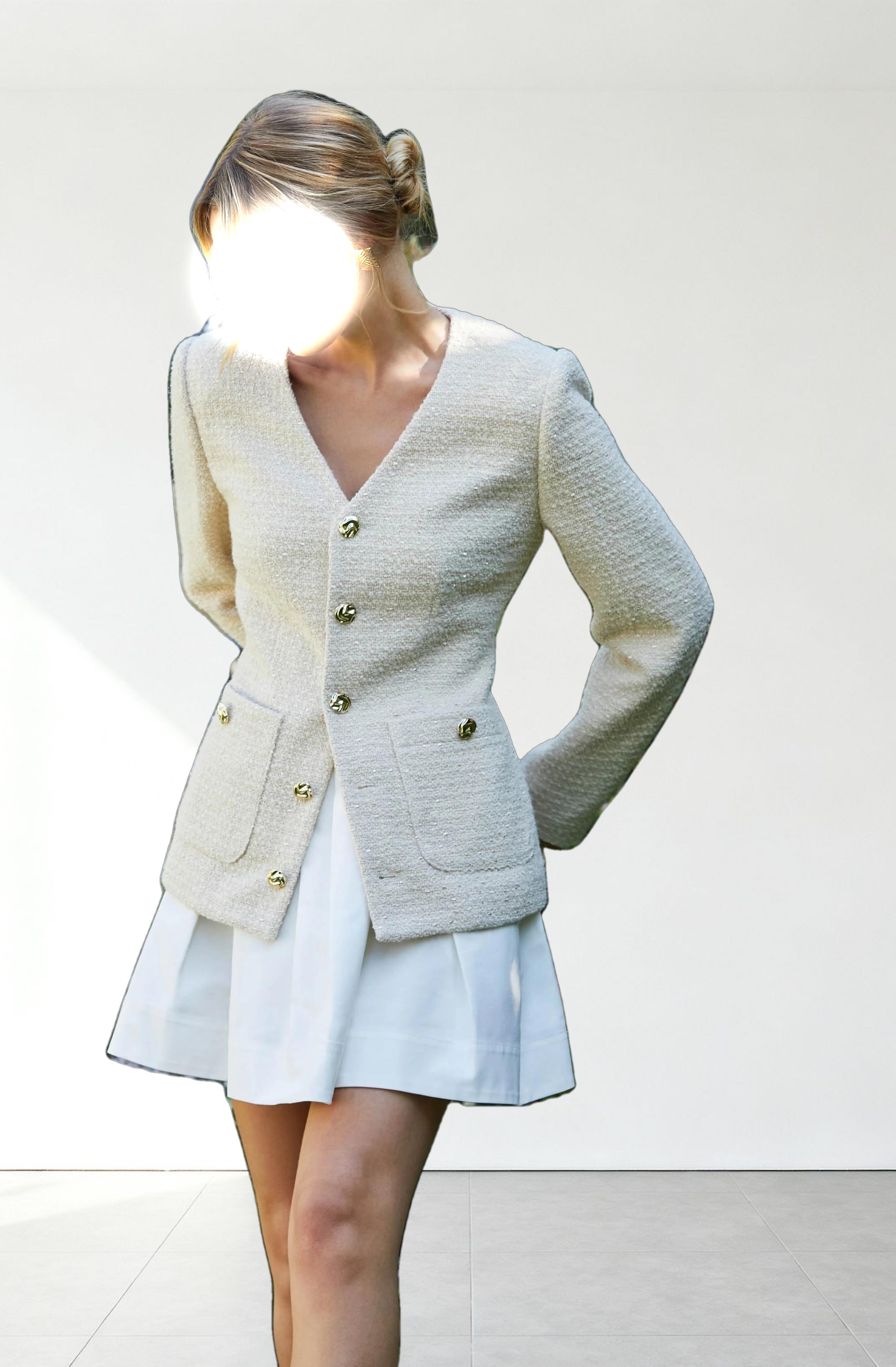 Lysanor Collarless Tweed Jacket