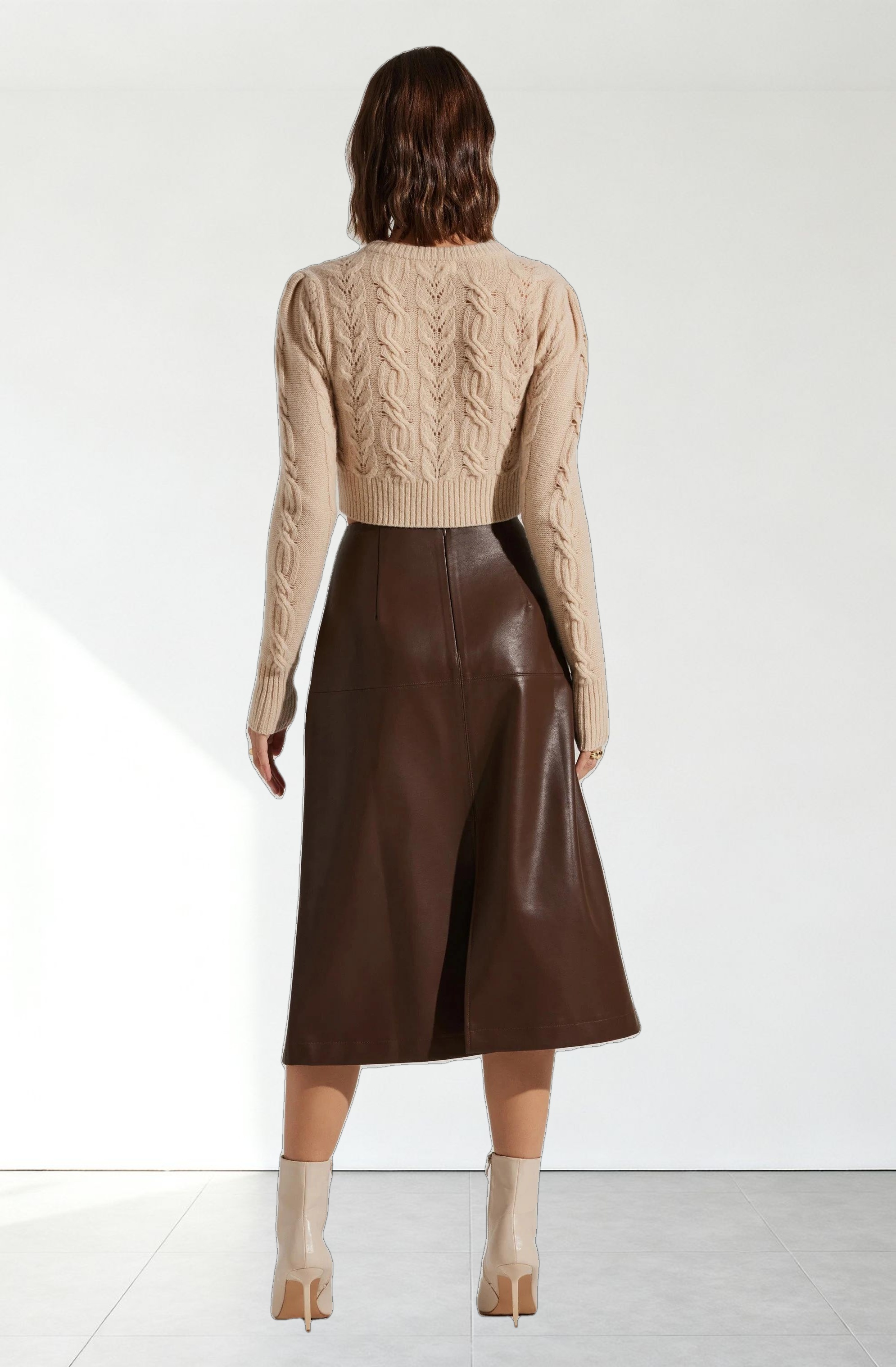 Peri Cable Knit Cropped Cardigan