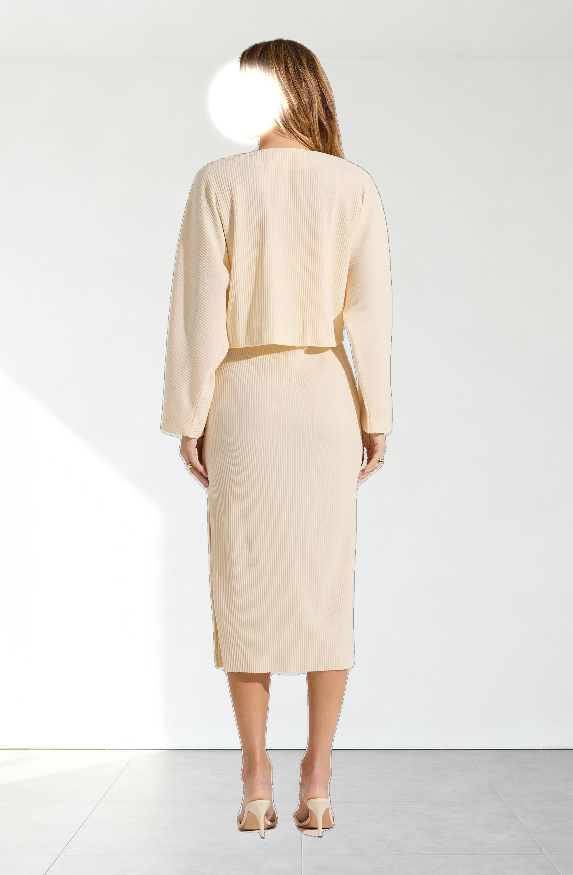 Ribbed Midi Dress & Shrug Set