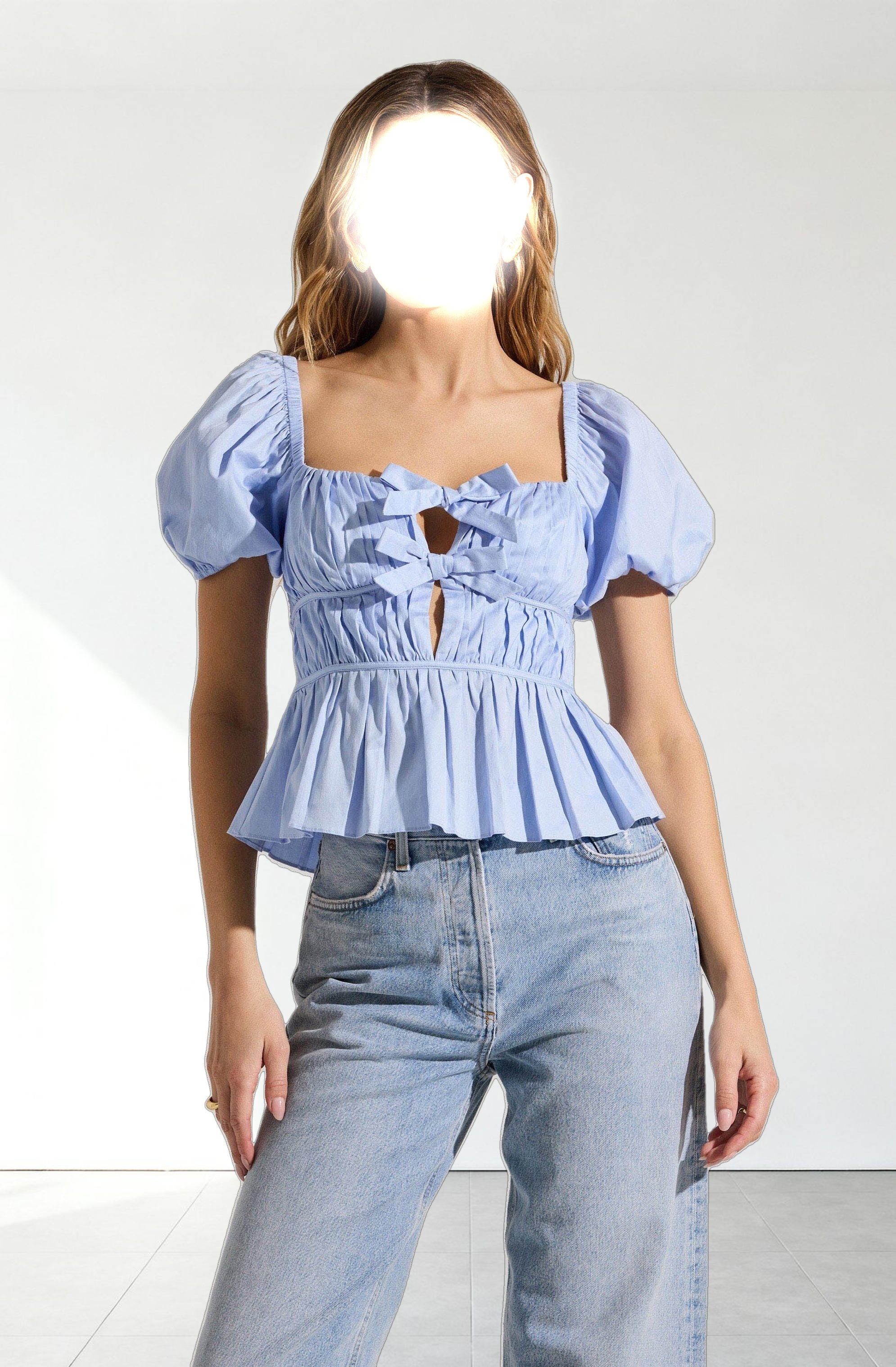 Bow Front Peplum Top