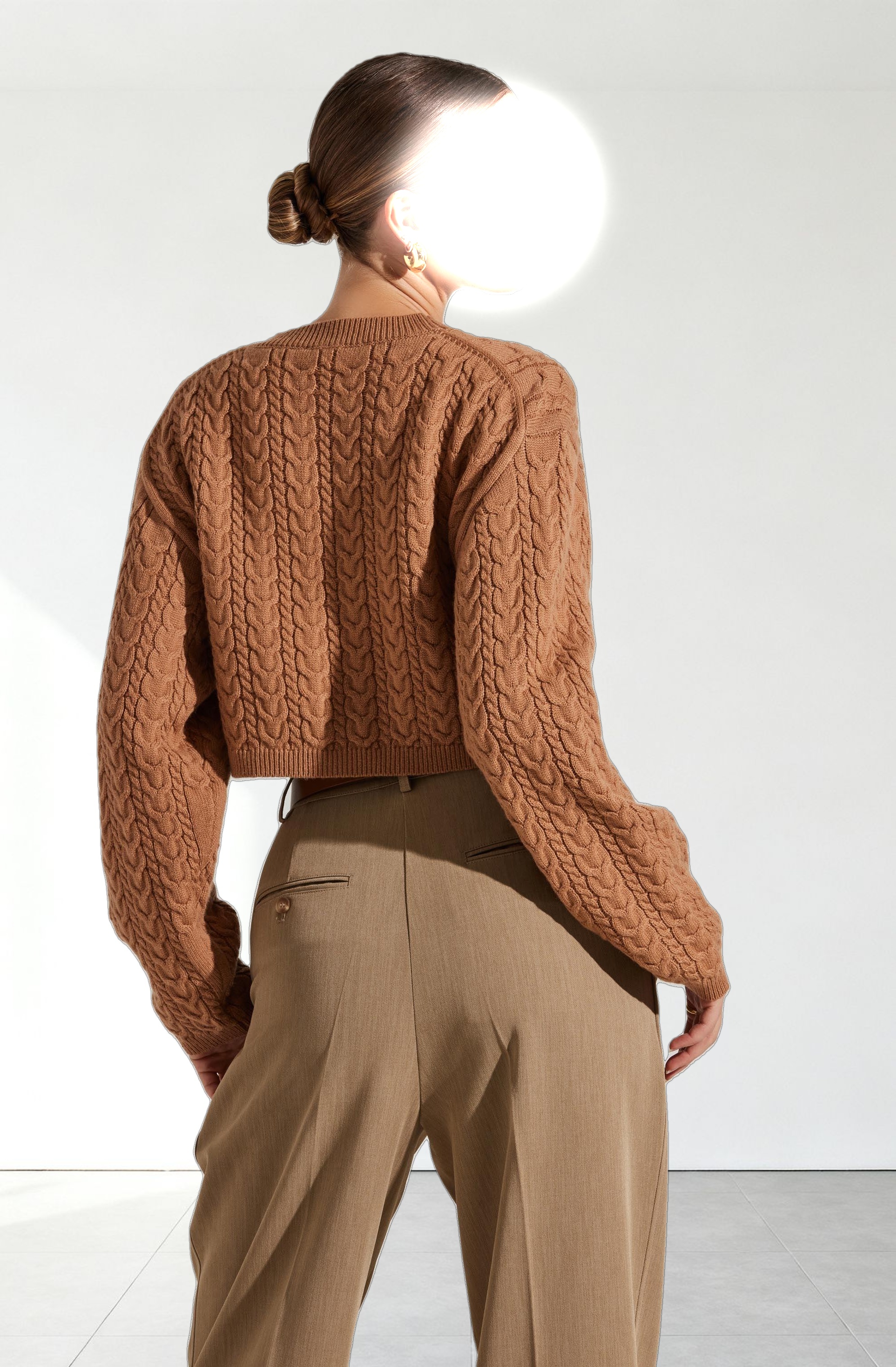 Jorah Cropped Cable Knit Sweater
