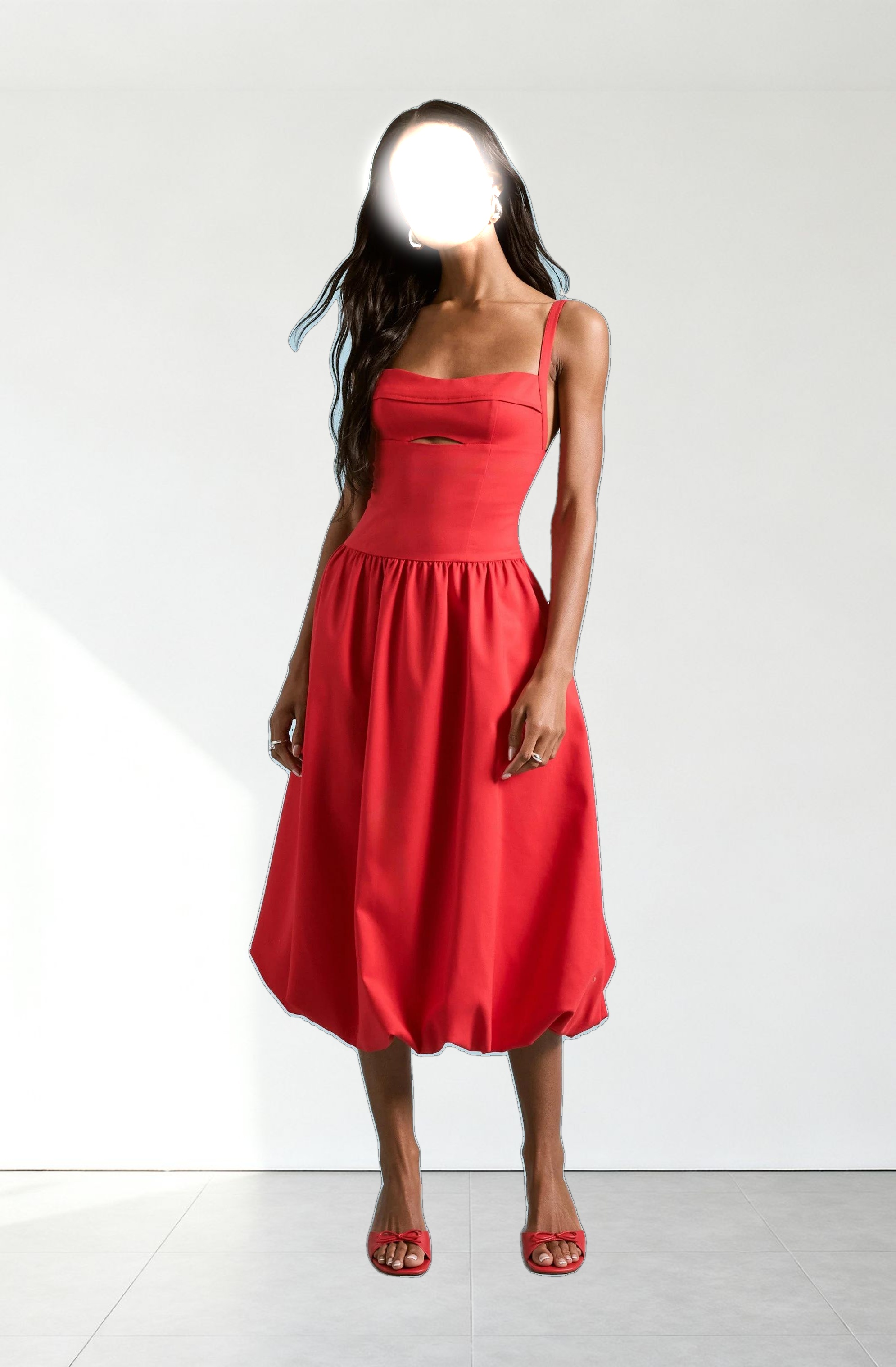 Jevi Sleeveless Bubble Midi Dress