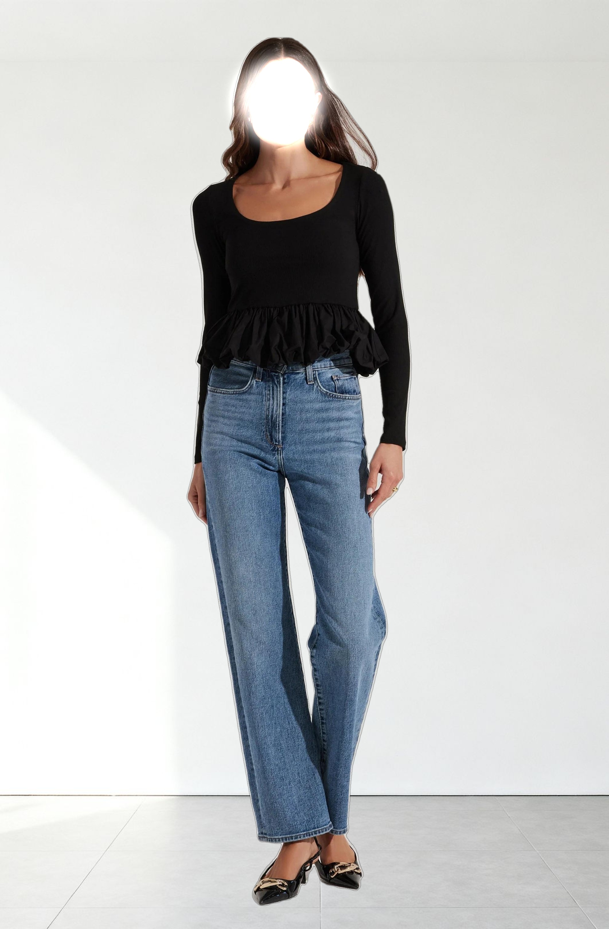 Bubble Hem Peplum Top