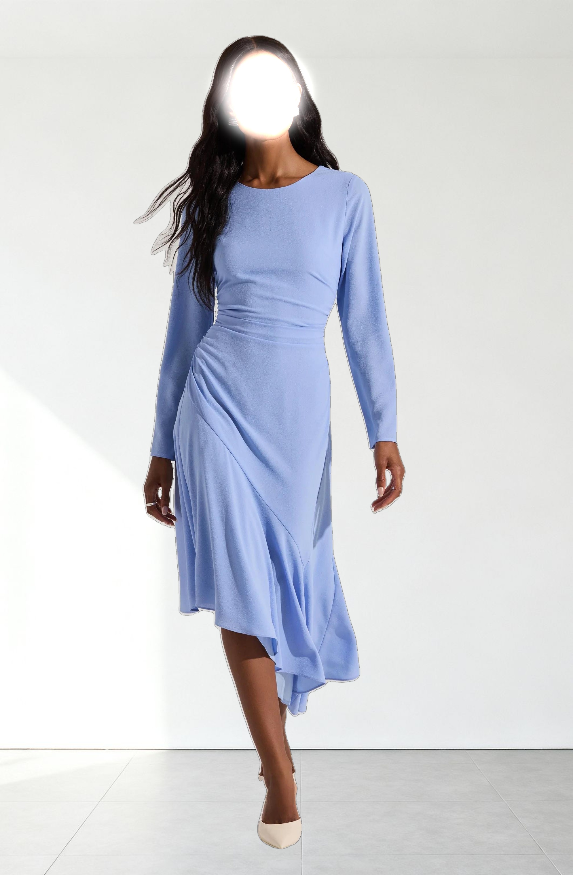 Long Sleeve Asymmetrical Hem Dress