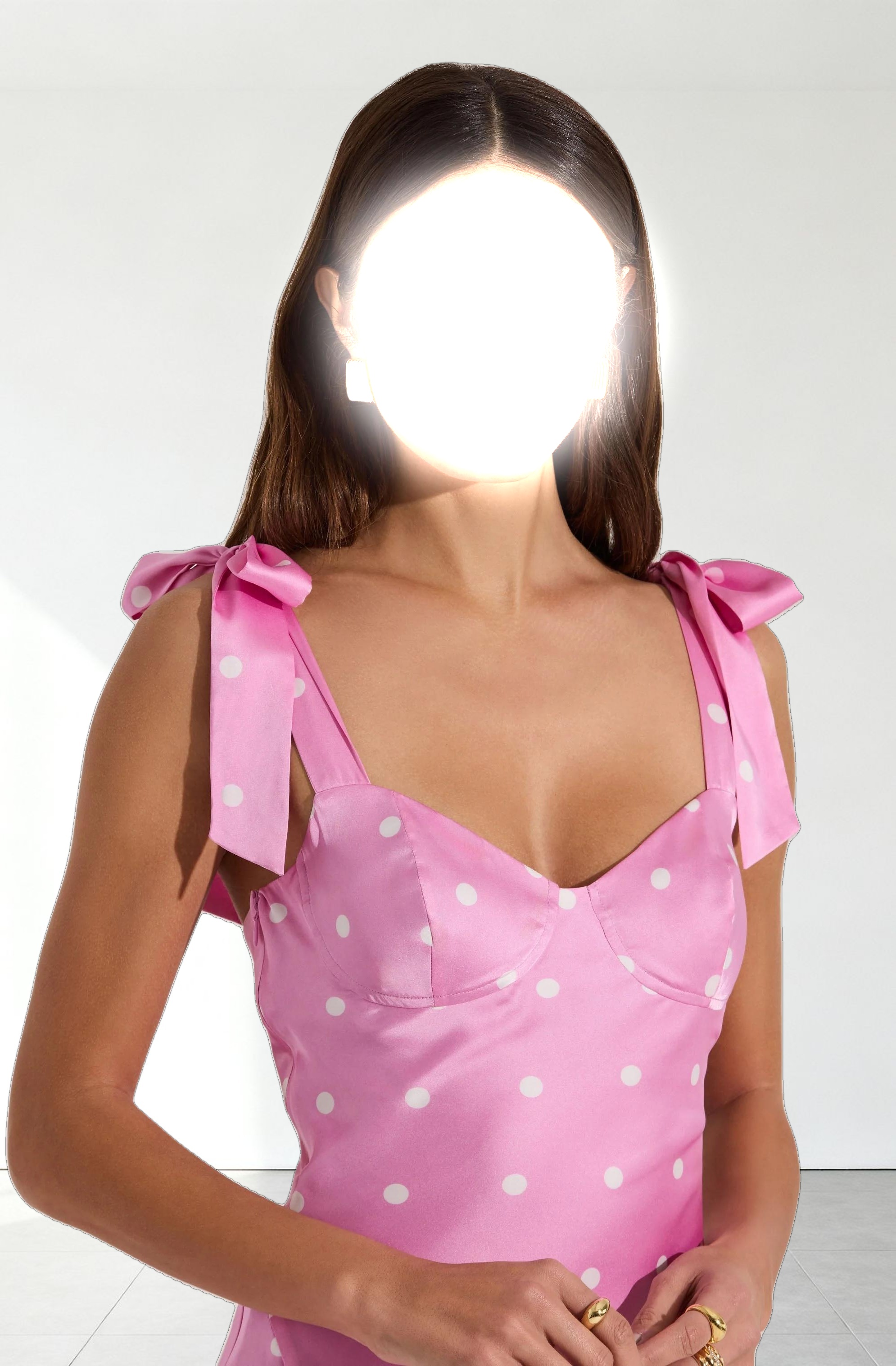 Sweetheart Bow Strap Midi Dress