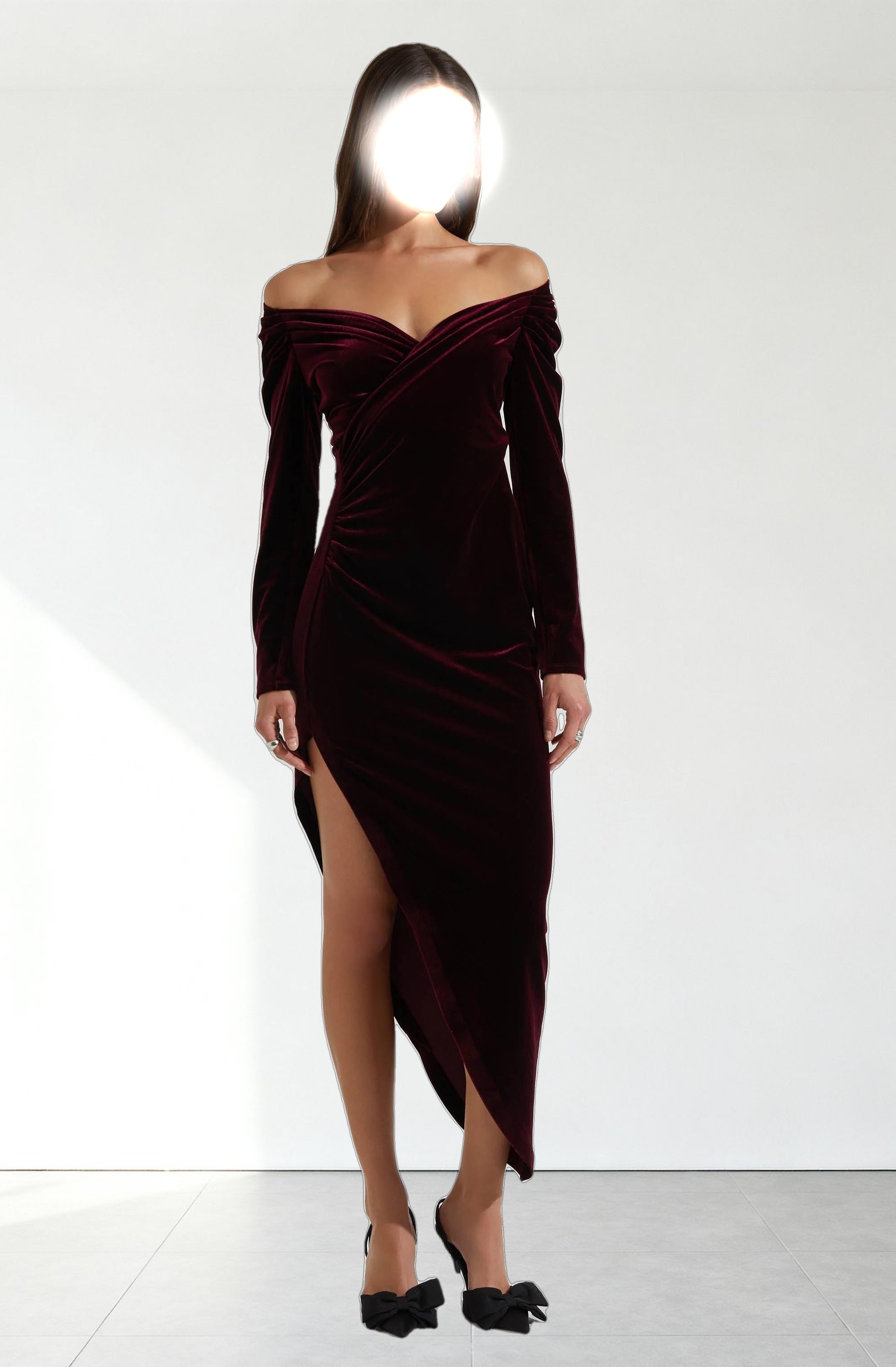 Sirica Velvet Off Shoulder Dress