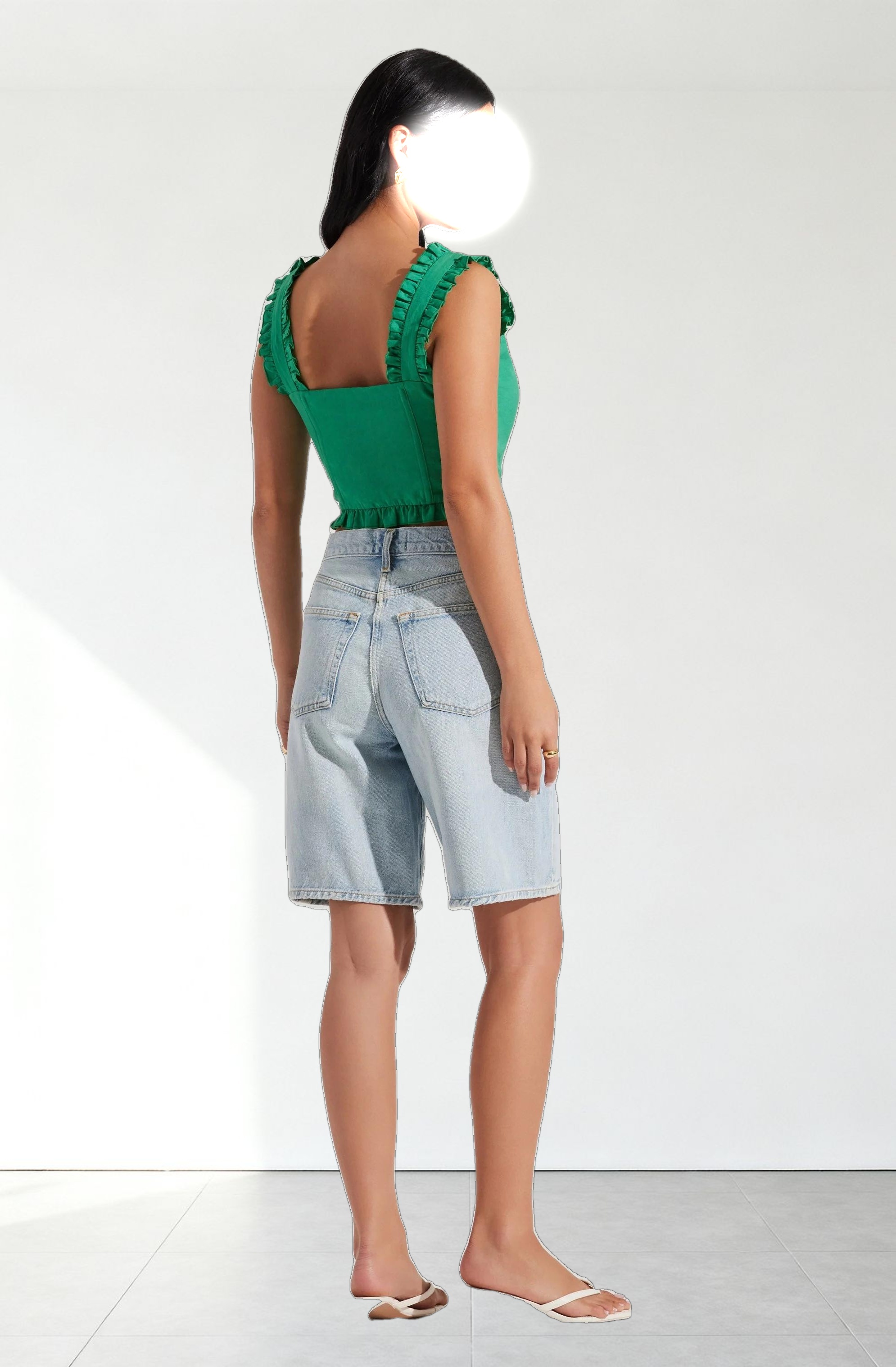 Raelyn Ruffle Trim Corset Top