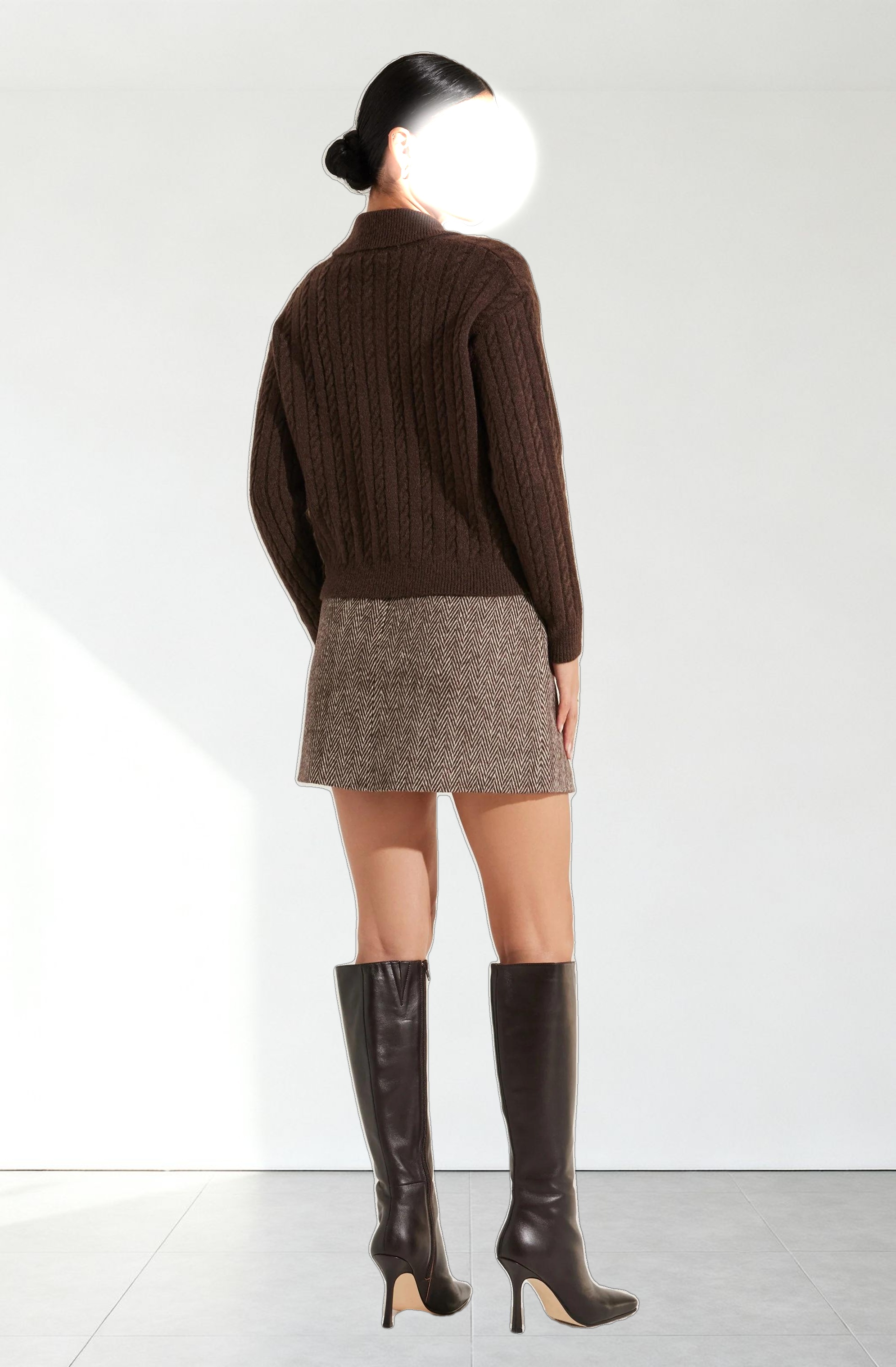 Cable Knit Polo Sweater