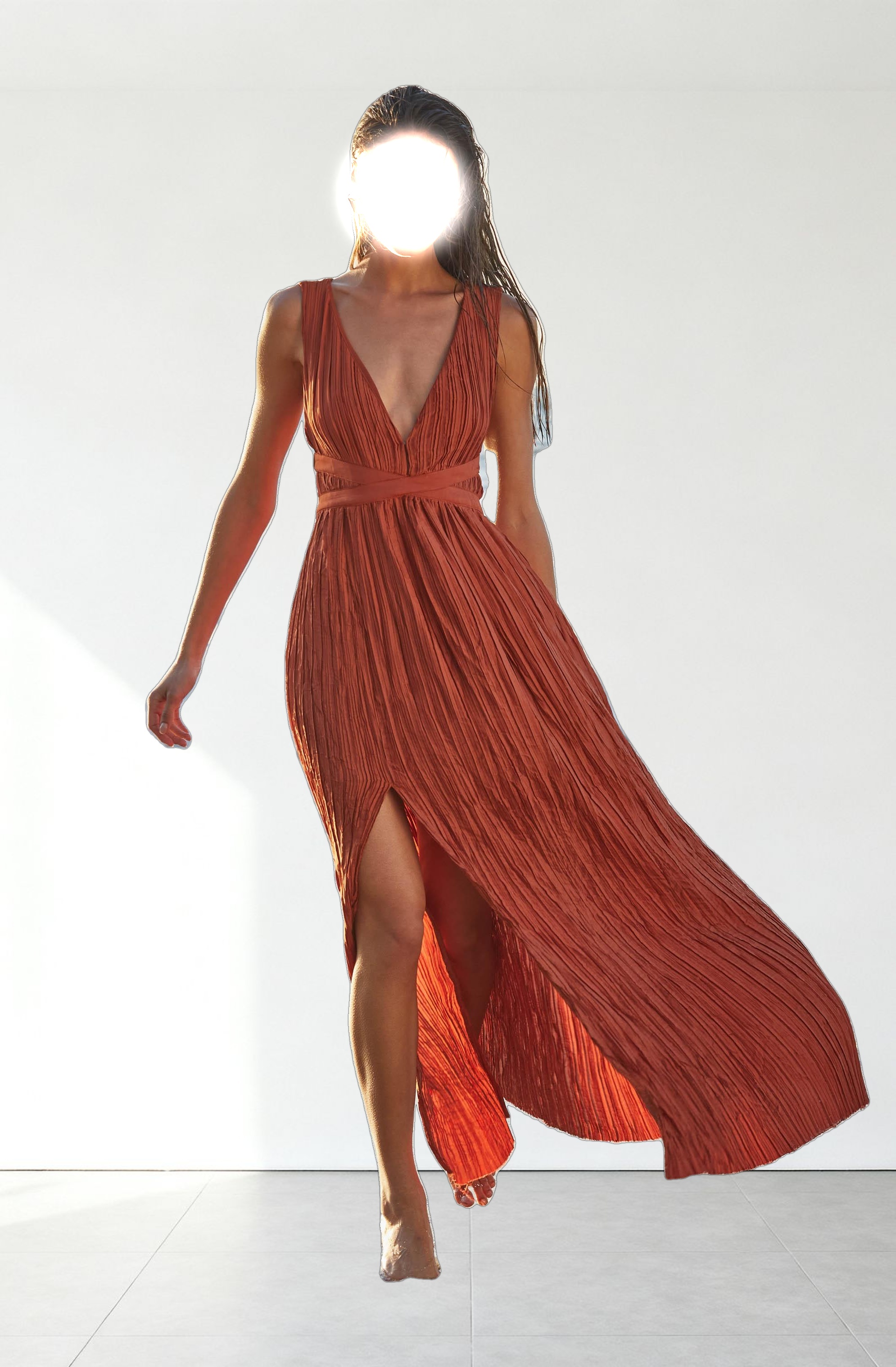 Tesni Pleated Maxi Dress