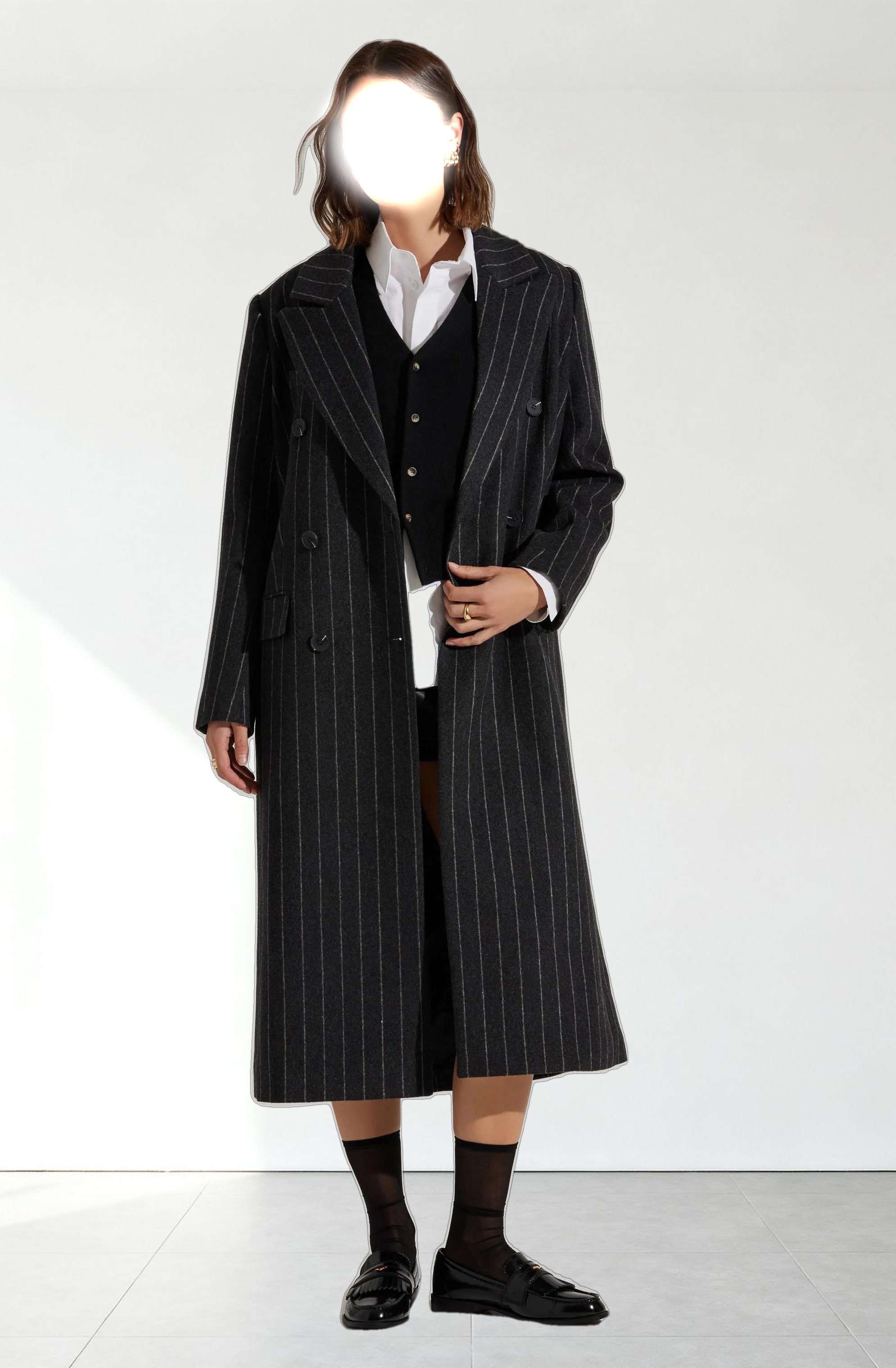Morana Pinstripe Tailored Coat