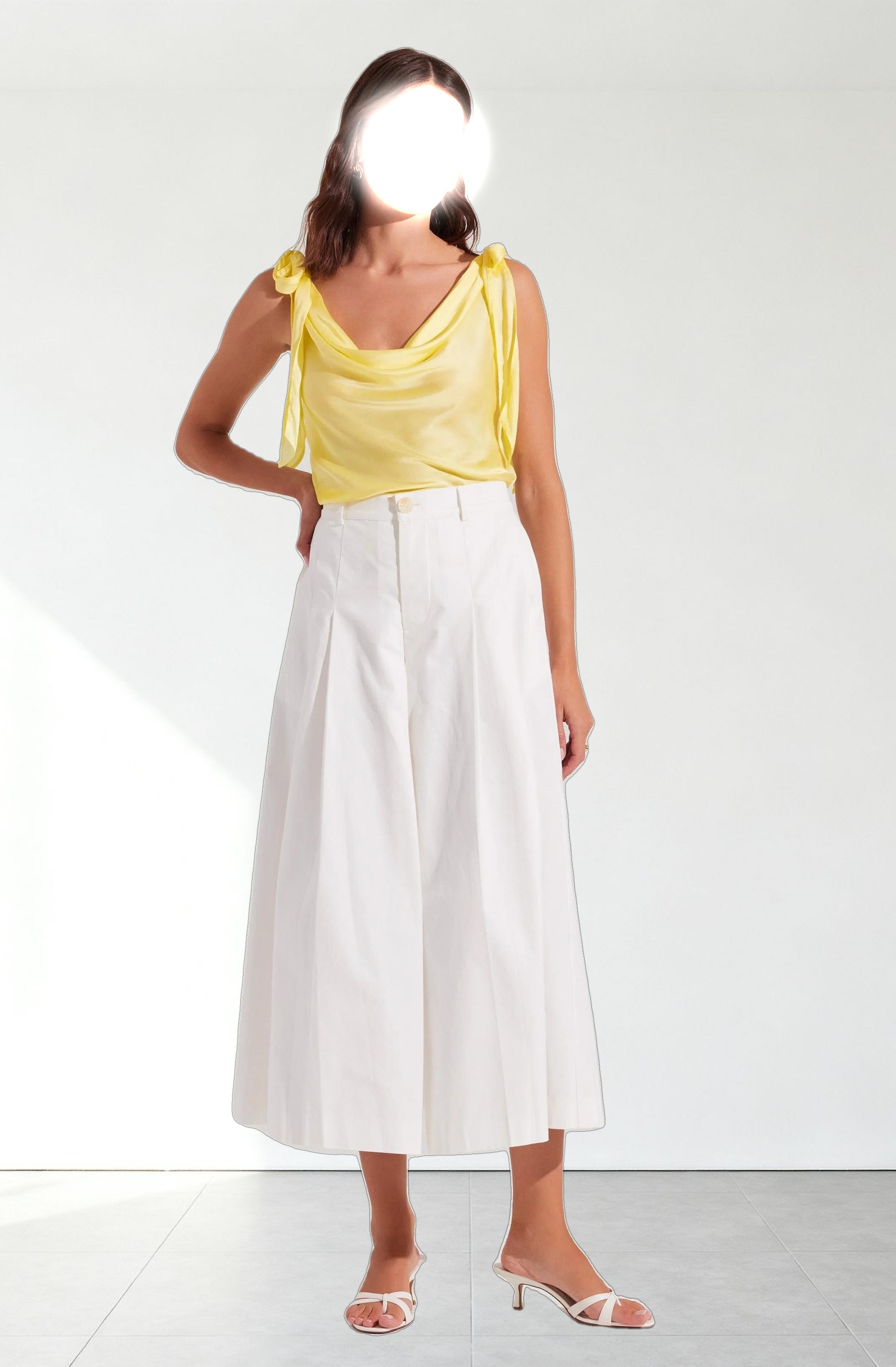 Allexina Satin Cowl Neck Top