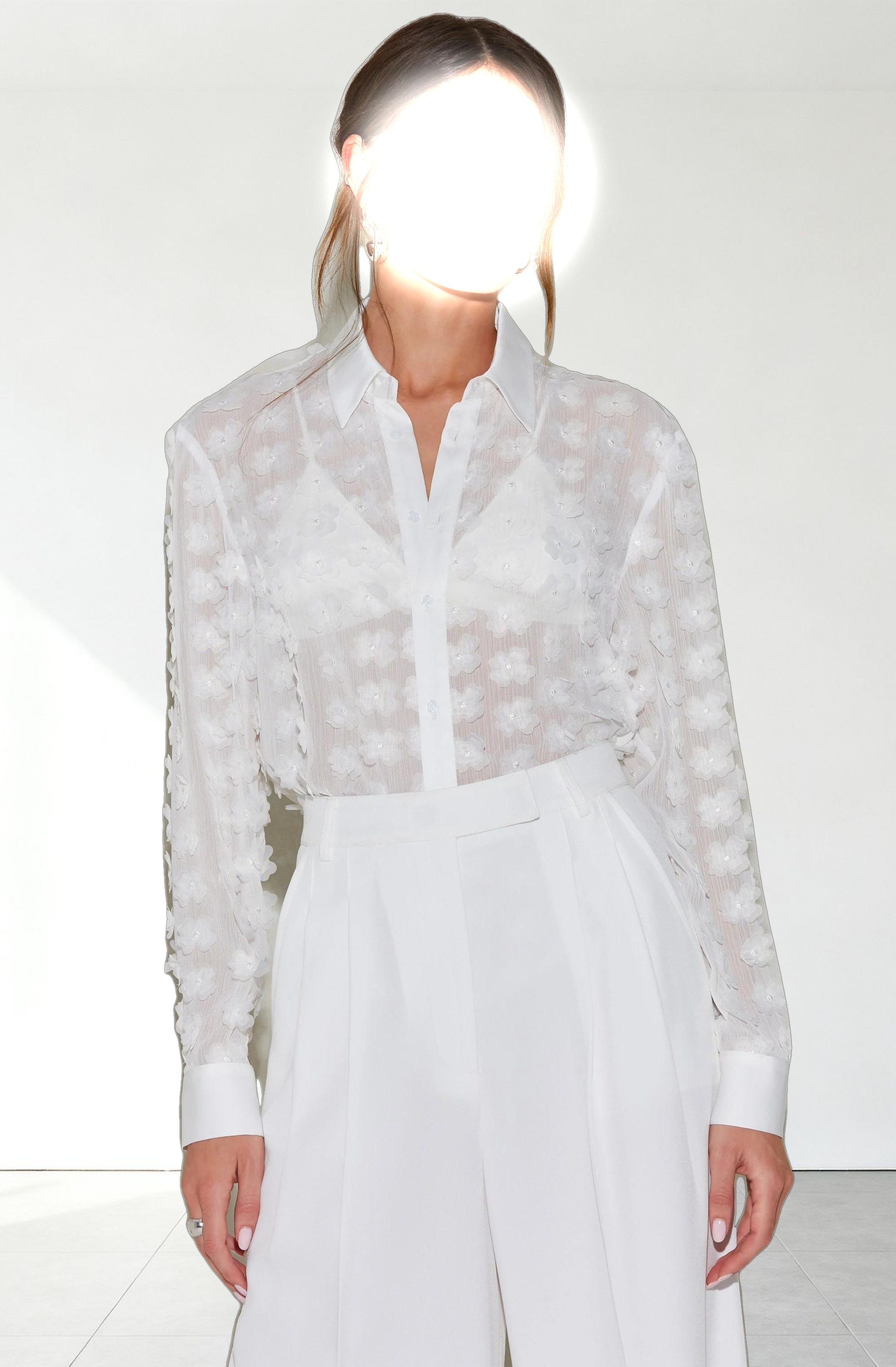 Ioannis 3D Floral Appliqué Shirt