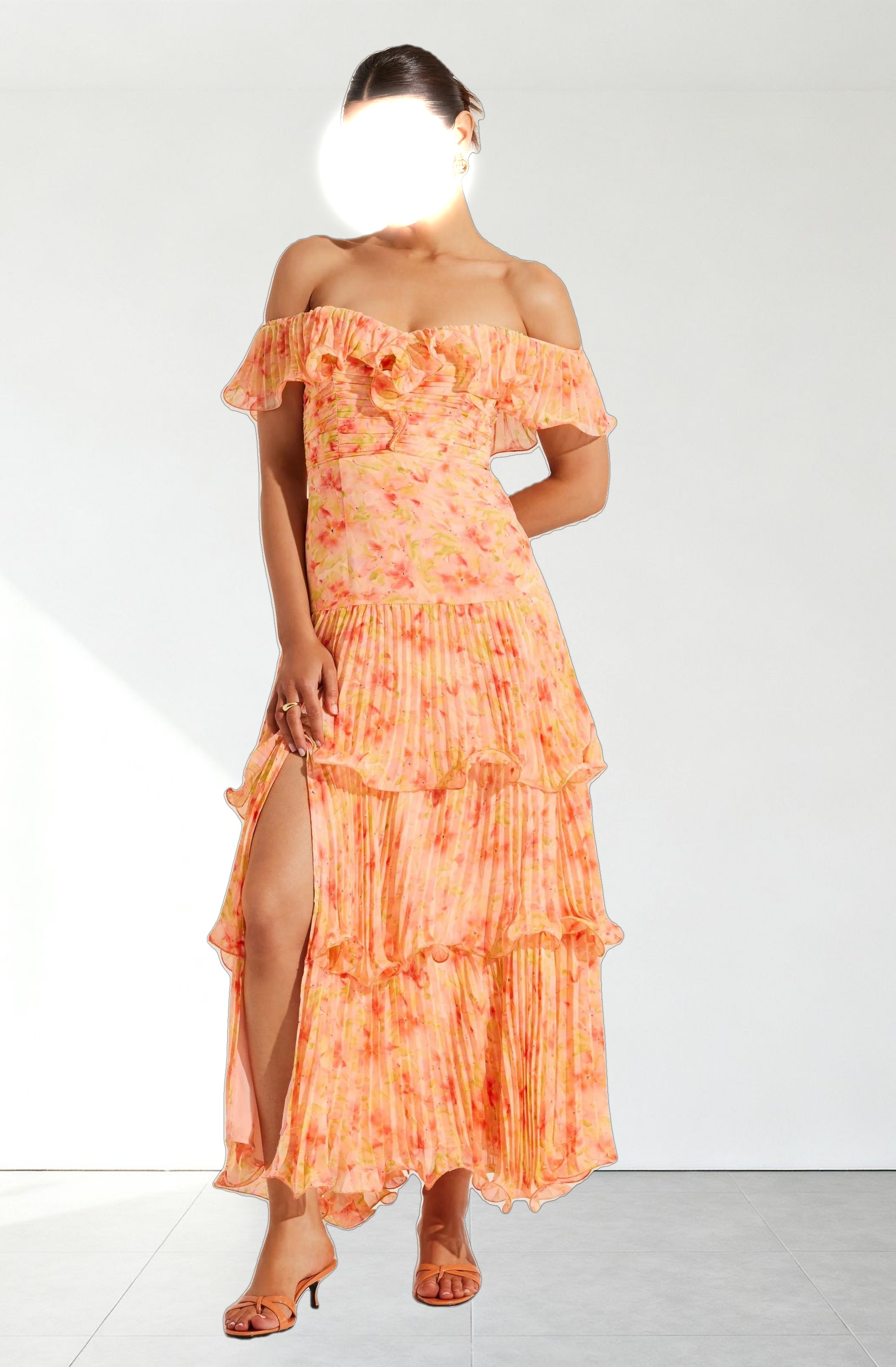 Wilder Pleated Tiered Maxi Dress