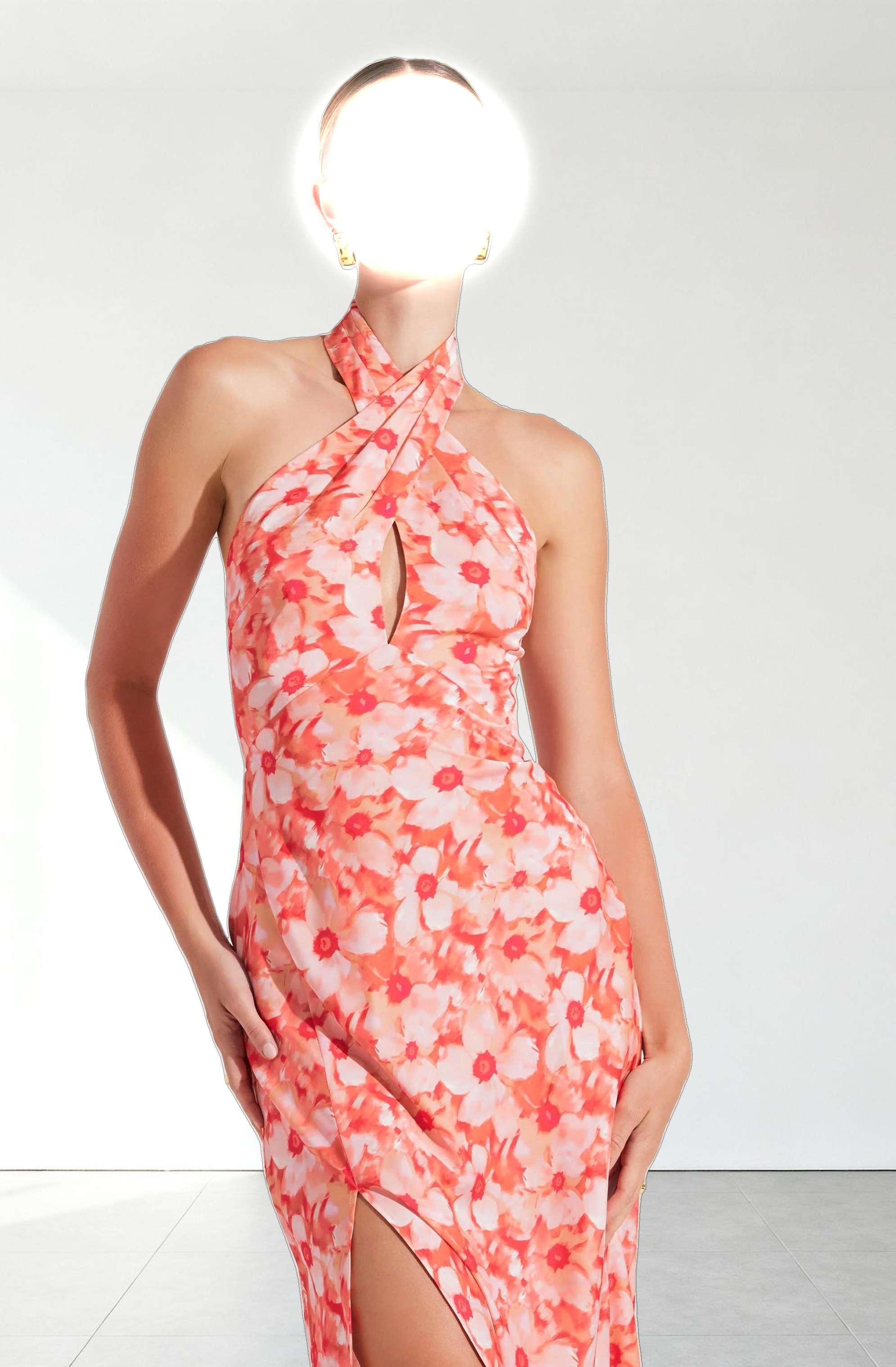Marissa Floral Halter Neck Dress