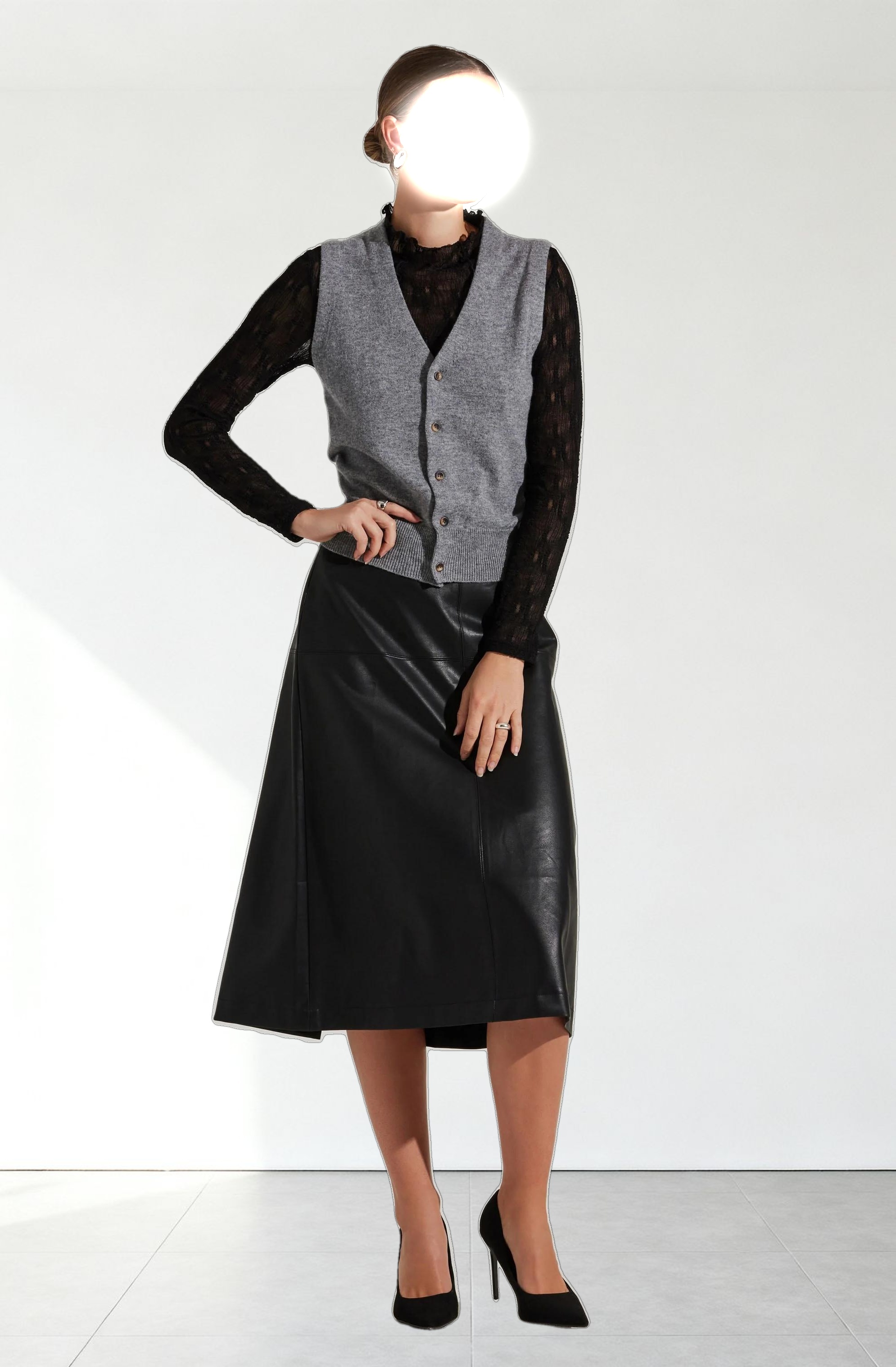 Colleen Mock Neck Lace Top