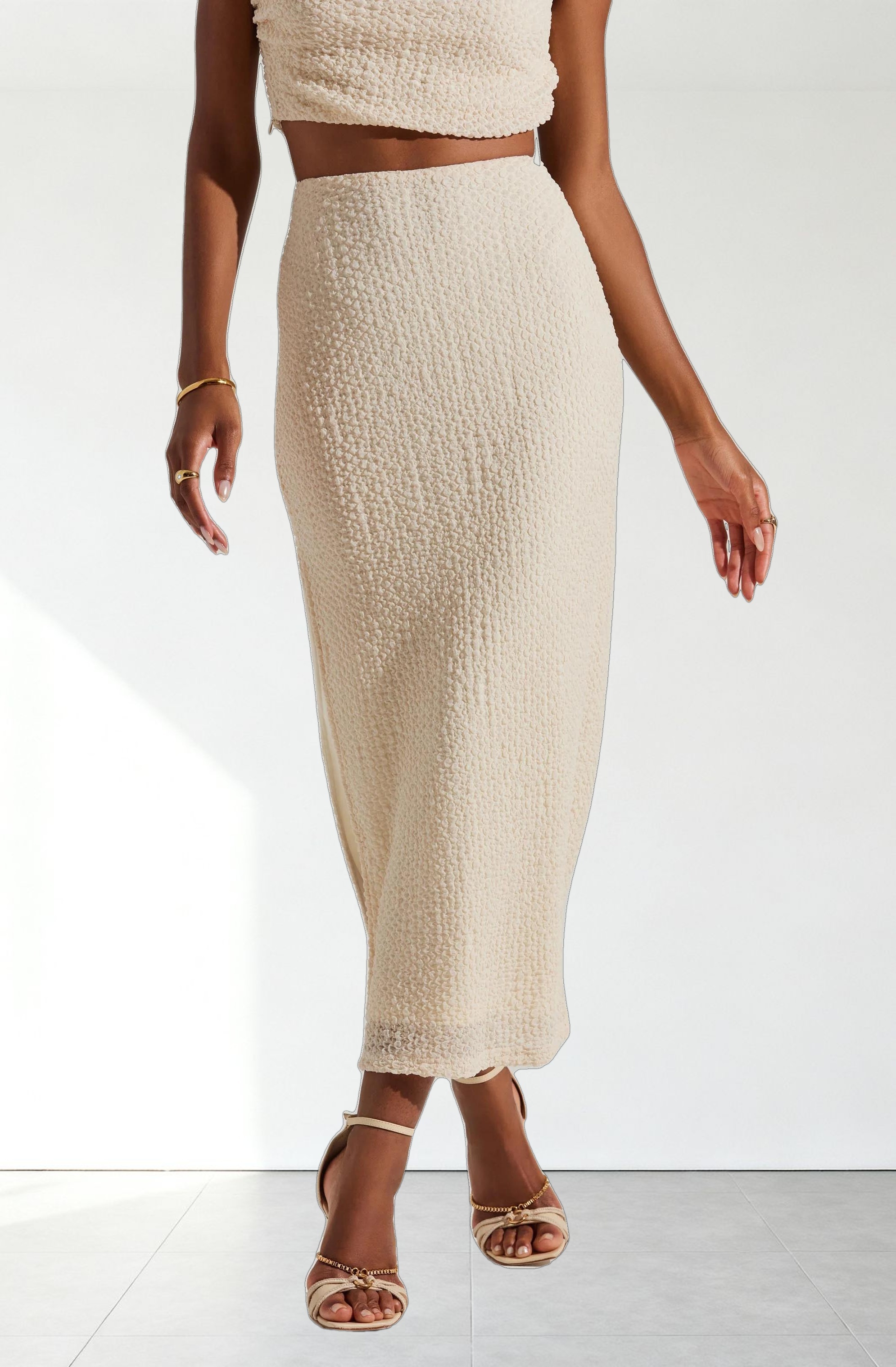 Keely Textured Midi Skirt