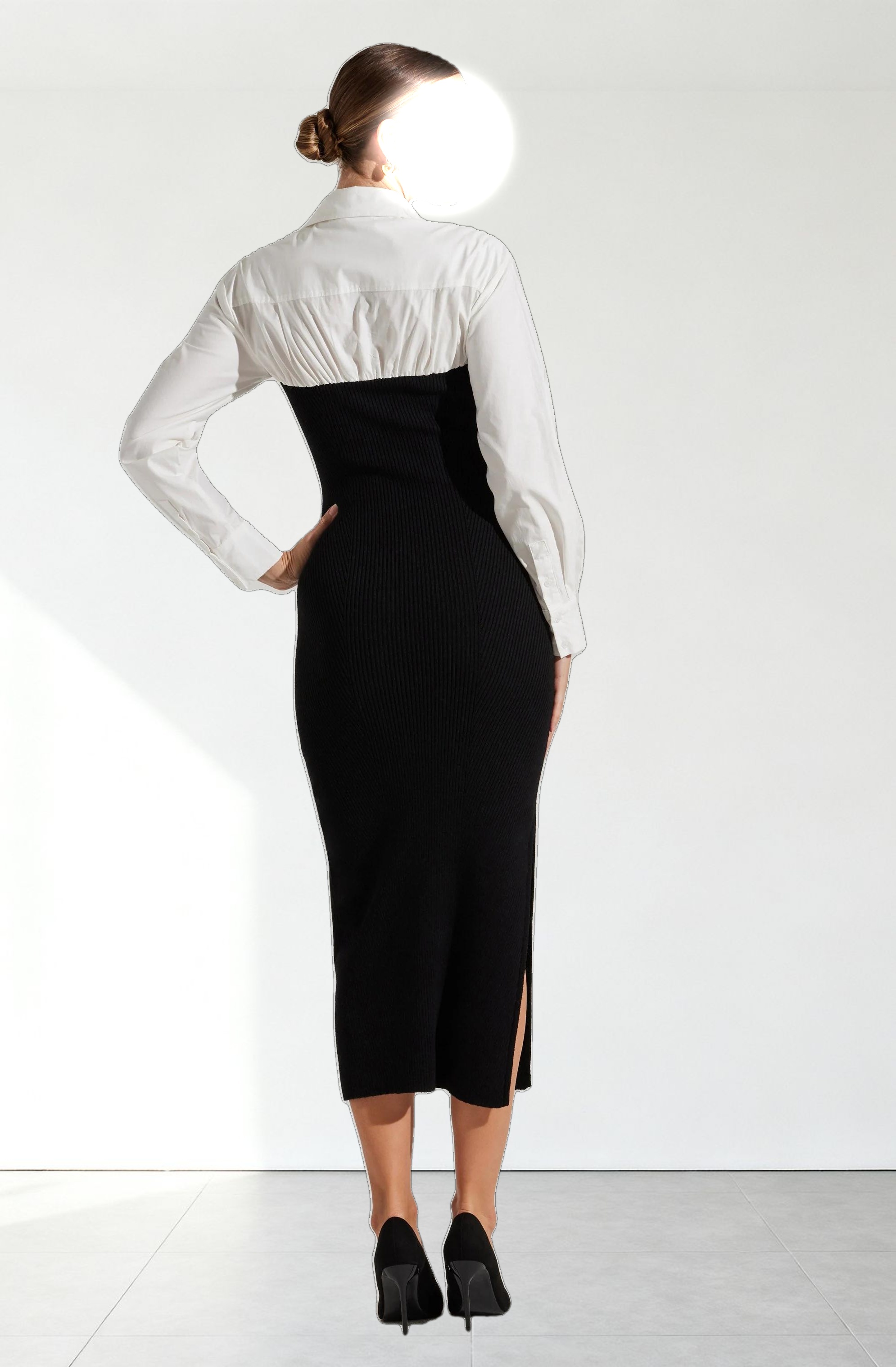 Allyn Contrast Midi Sweater Dress