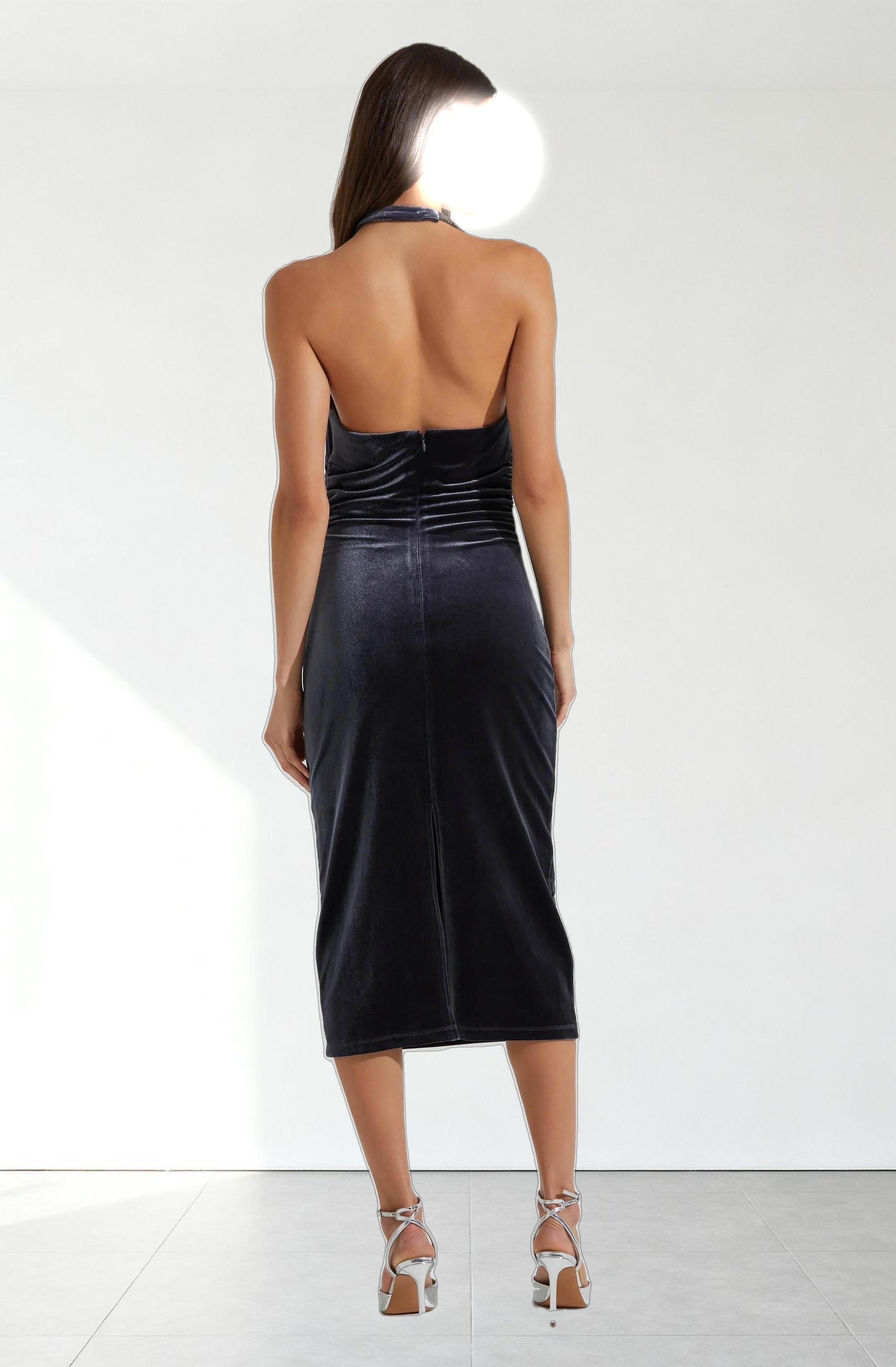 Eugenie Velvet Halter Midi Dress