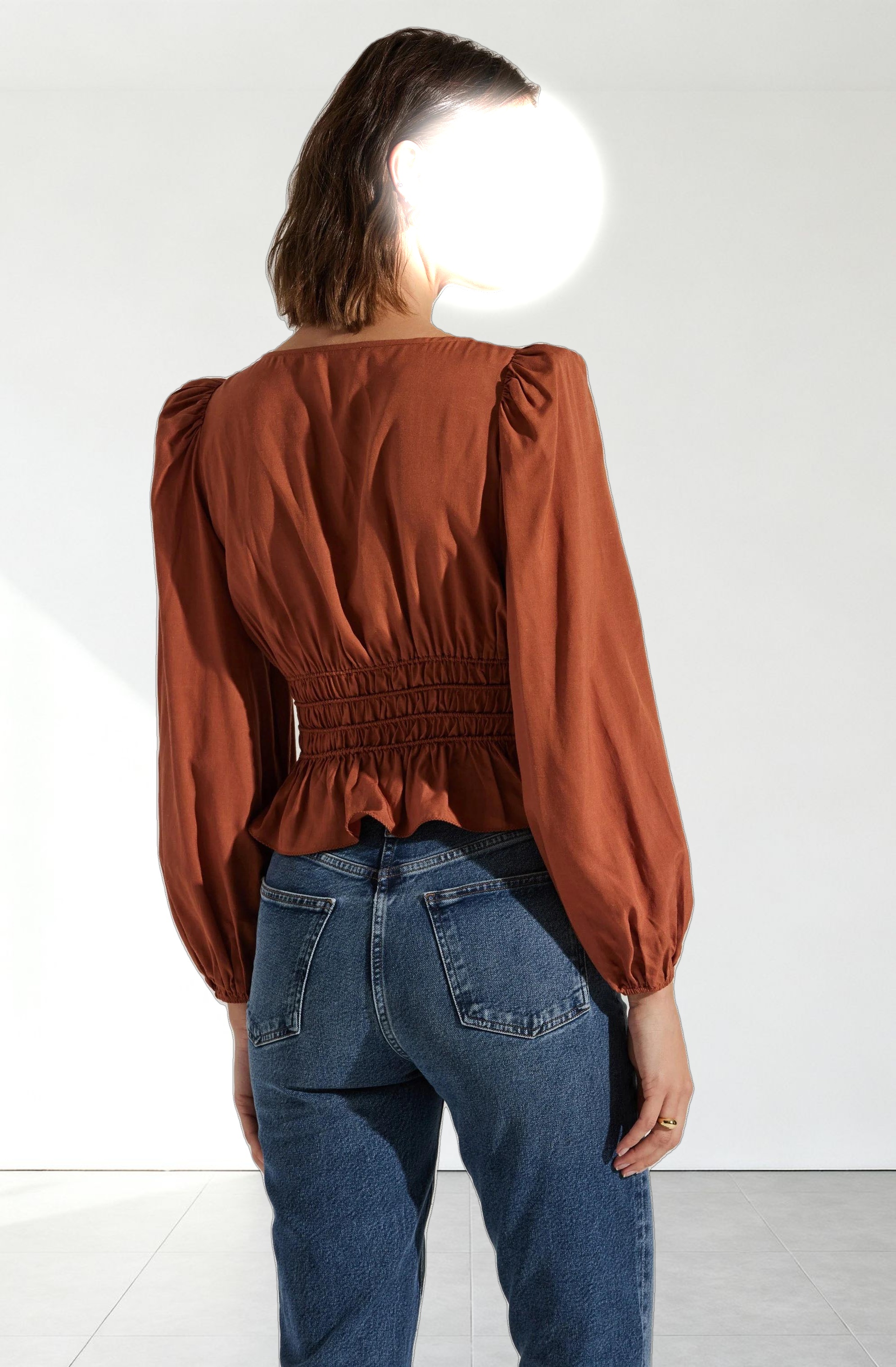 Wilette Smocked V-Neck Top