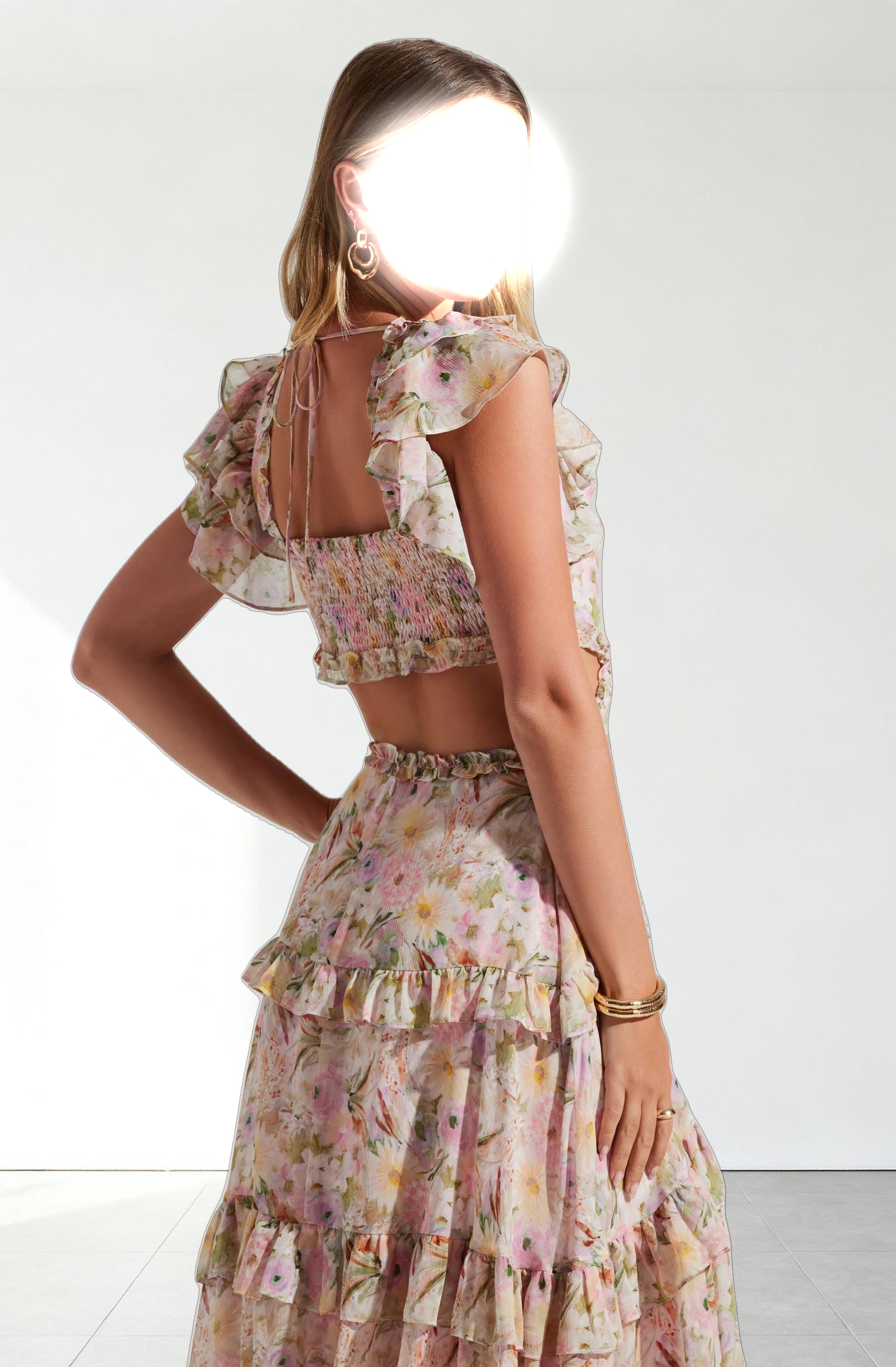 Mable Floral Tiered Ruffle Maxi Dress