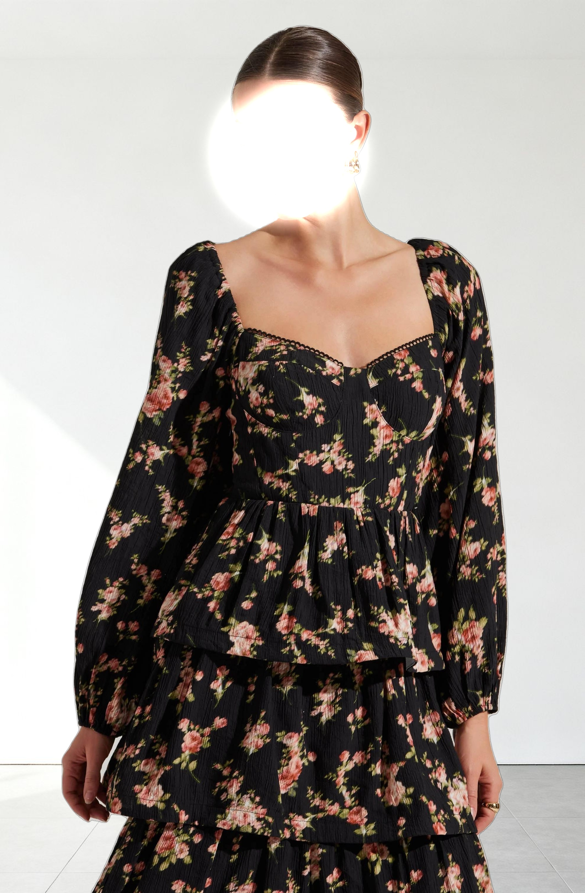 Aumie Tiered Floral Maxi Dress