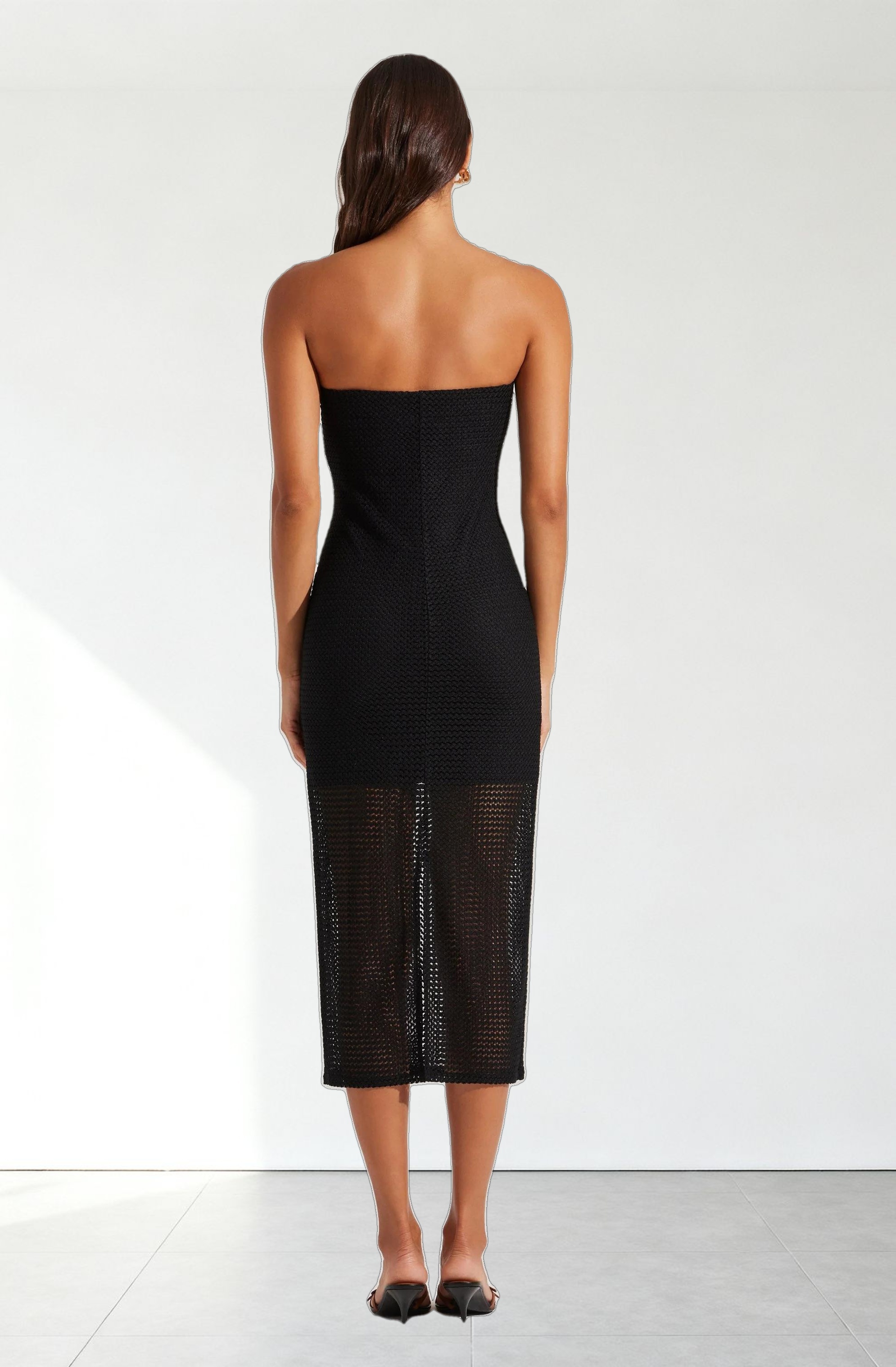 Kasandra Strapless Open Knit Dress