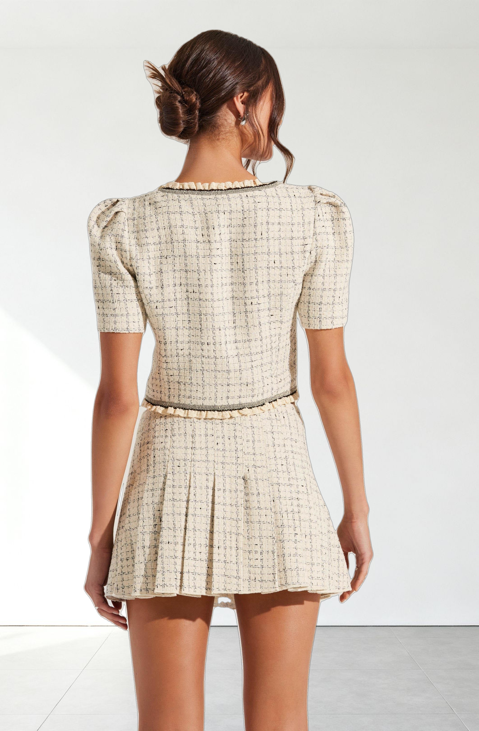 Zoela Contrast Trim Tweed Jacket