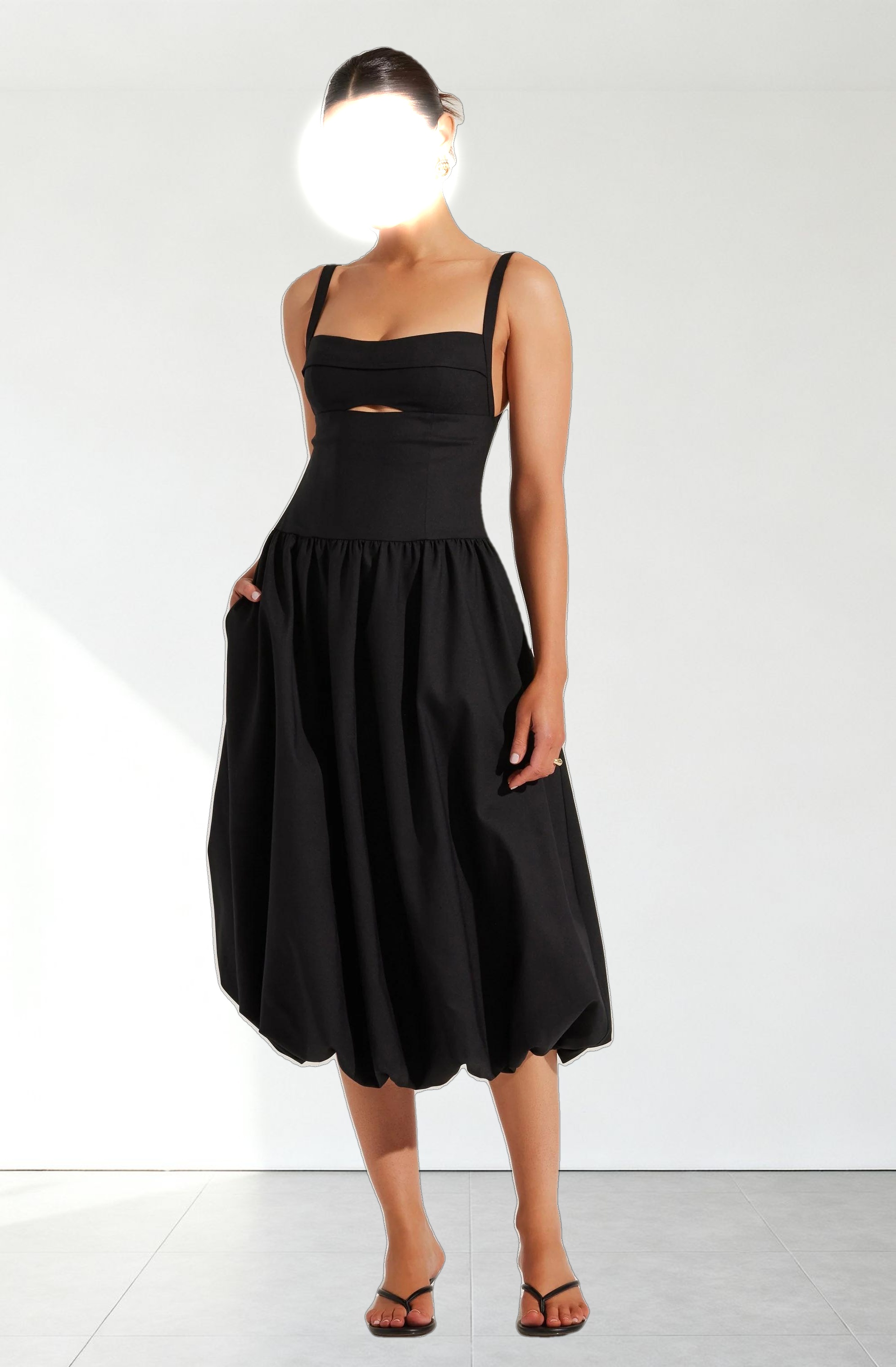 Jevi Sleeveless Bubble Midi Dress