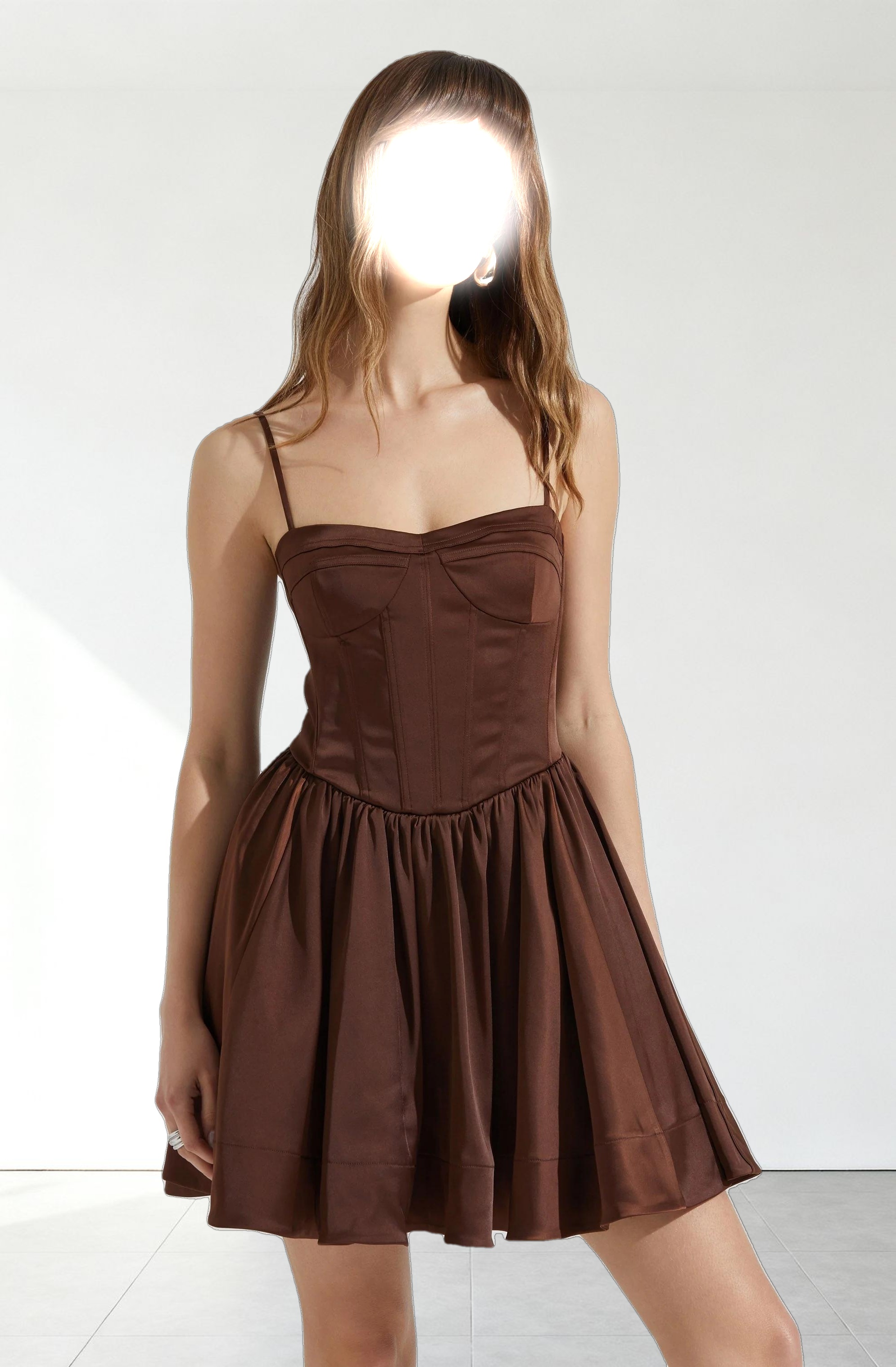 Linelly Bustier Mini Skater Dress