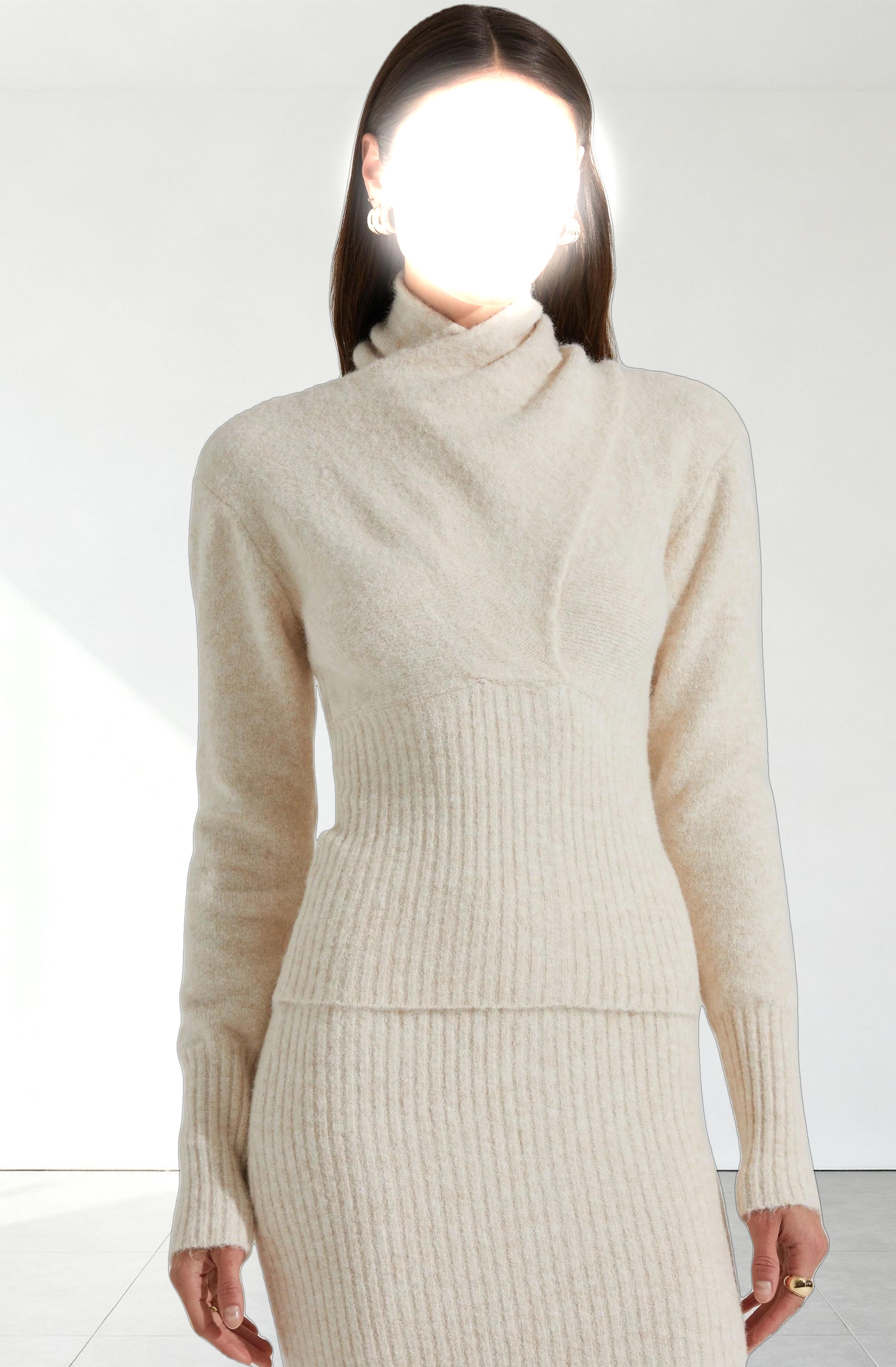 Neve High Neck Crossover Sweater