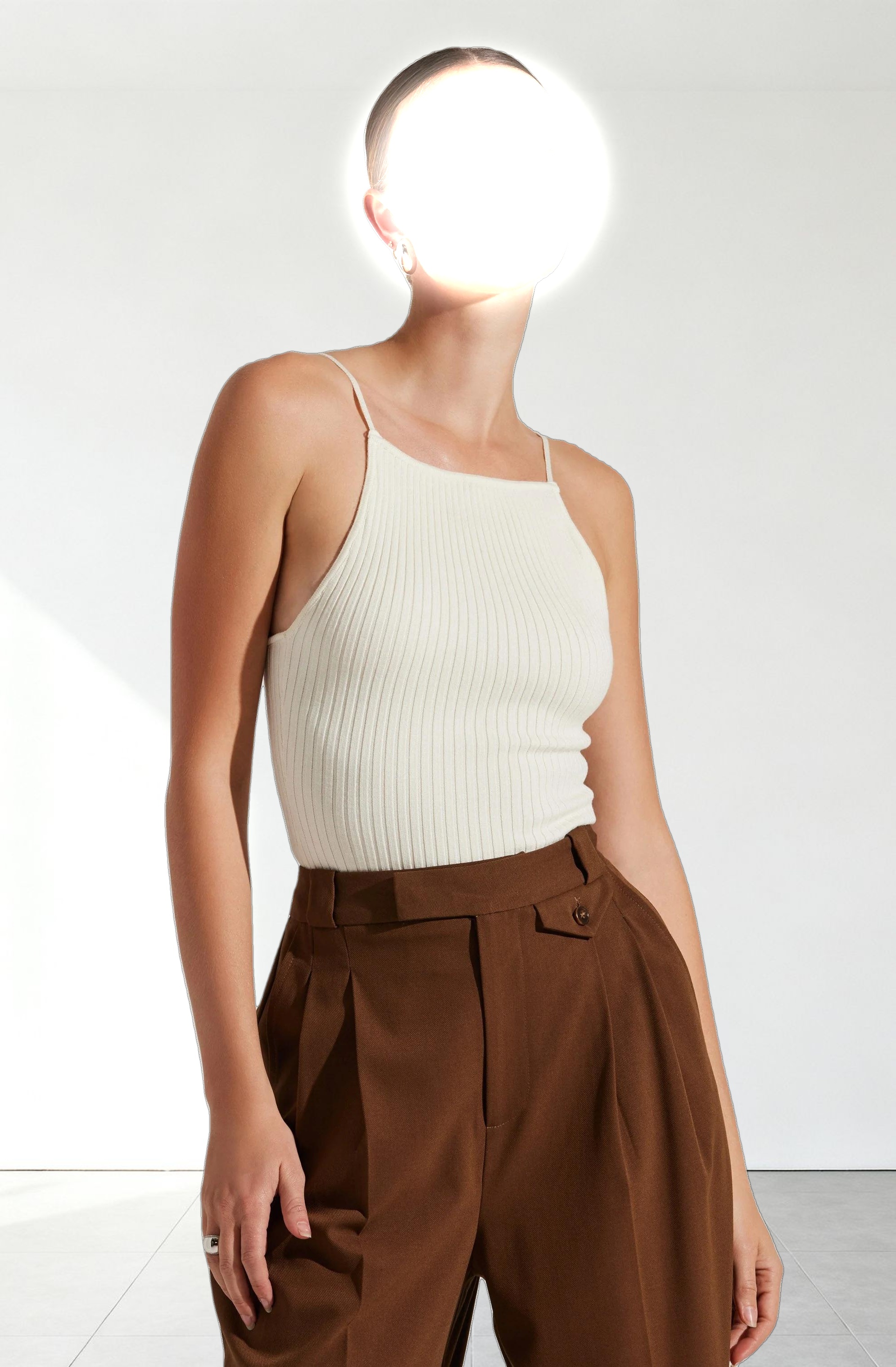 Jenini Ribbed High Neck Sweater