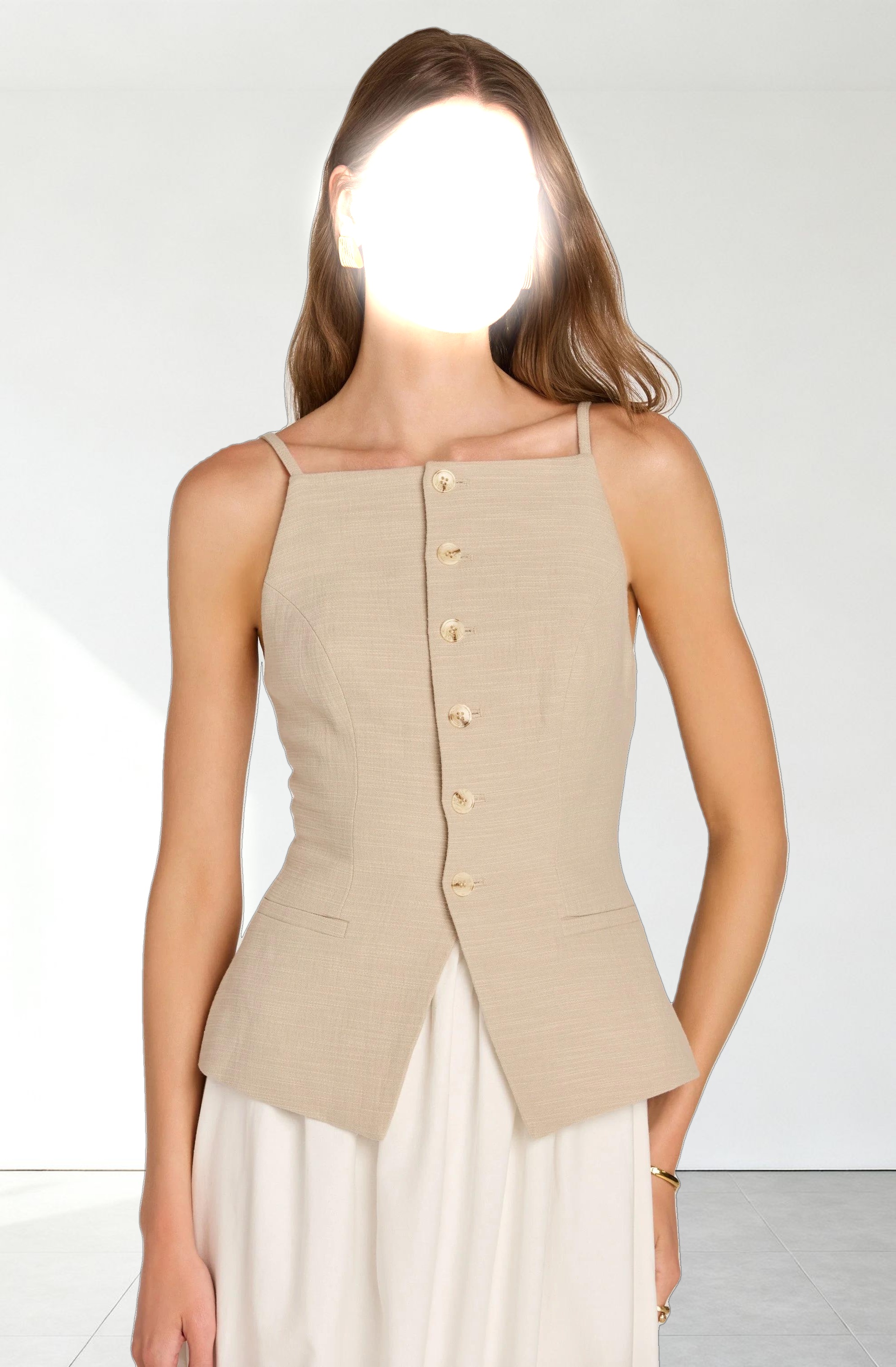 Longline Vest Mixed Media Dress