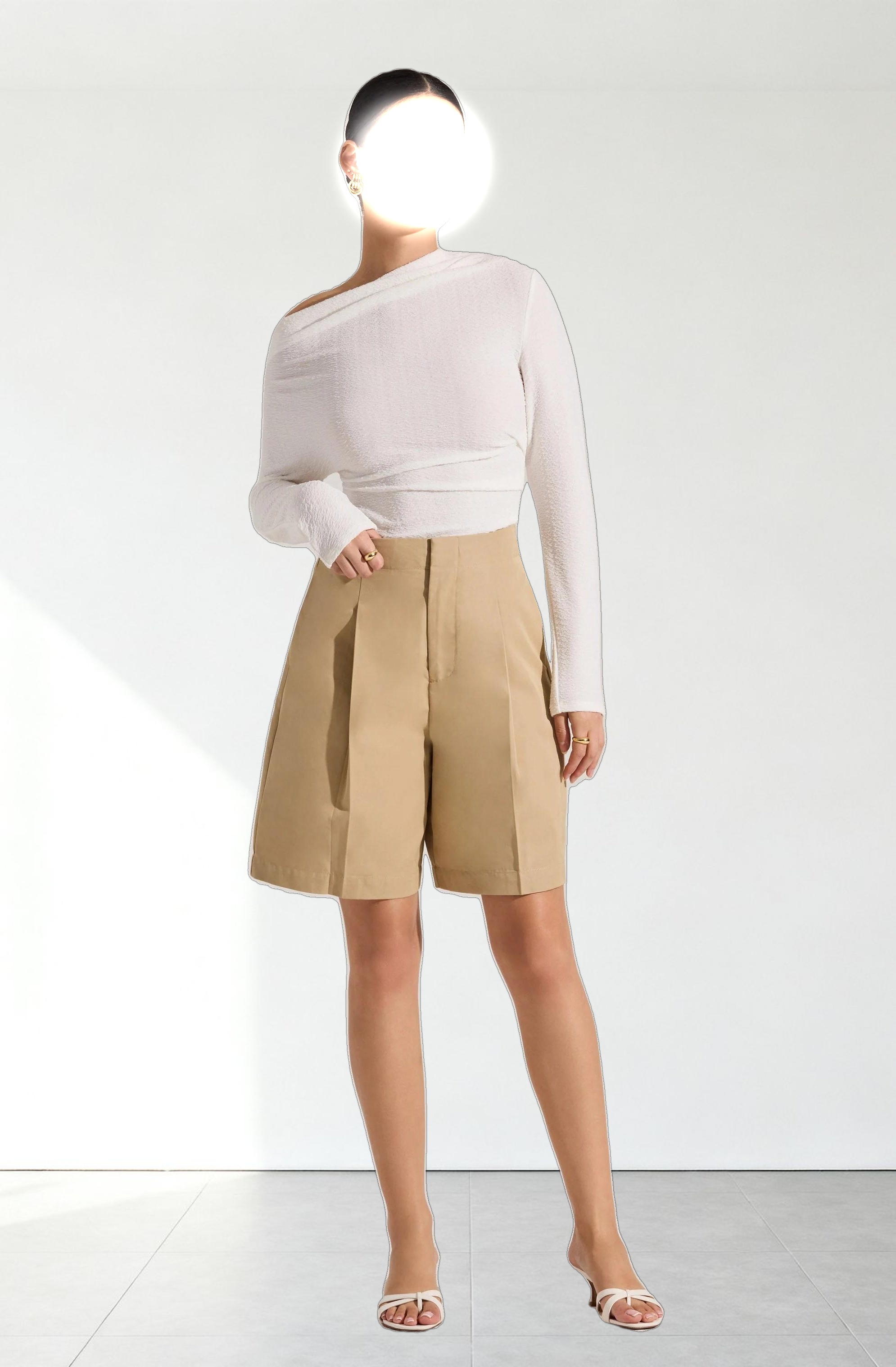 Tailored Pleated Bermuda Shorts
